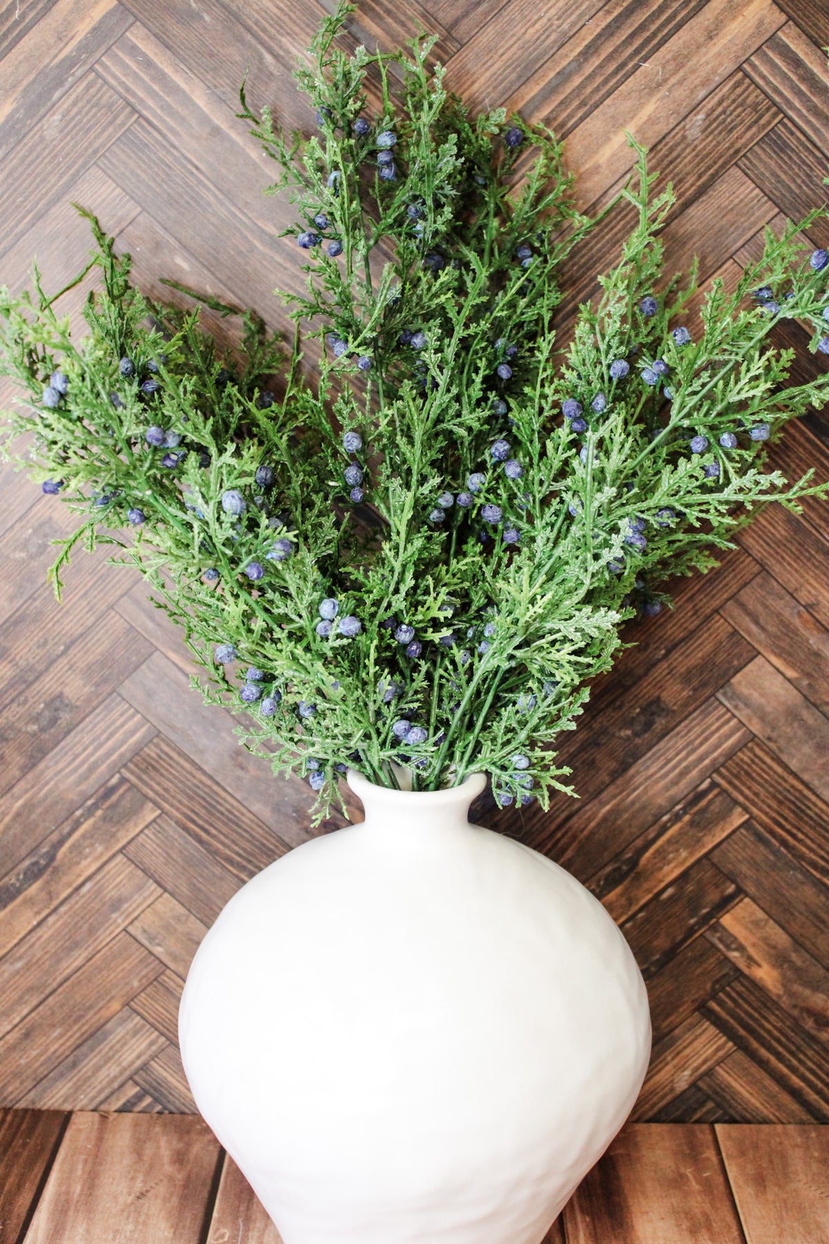 Faux juniper blueberry bush with greenery for christmas and holidays home decorating for sale at the rustic barn in Killingworth,CT