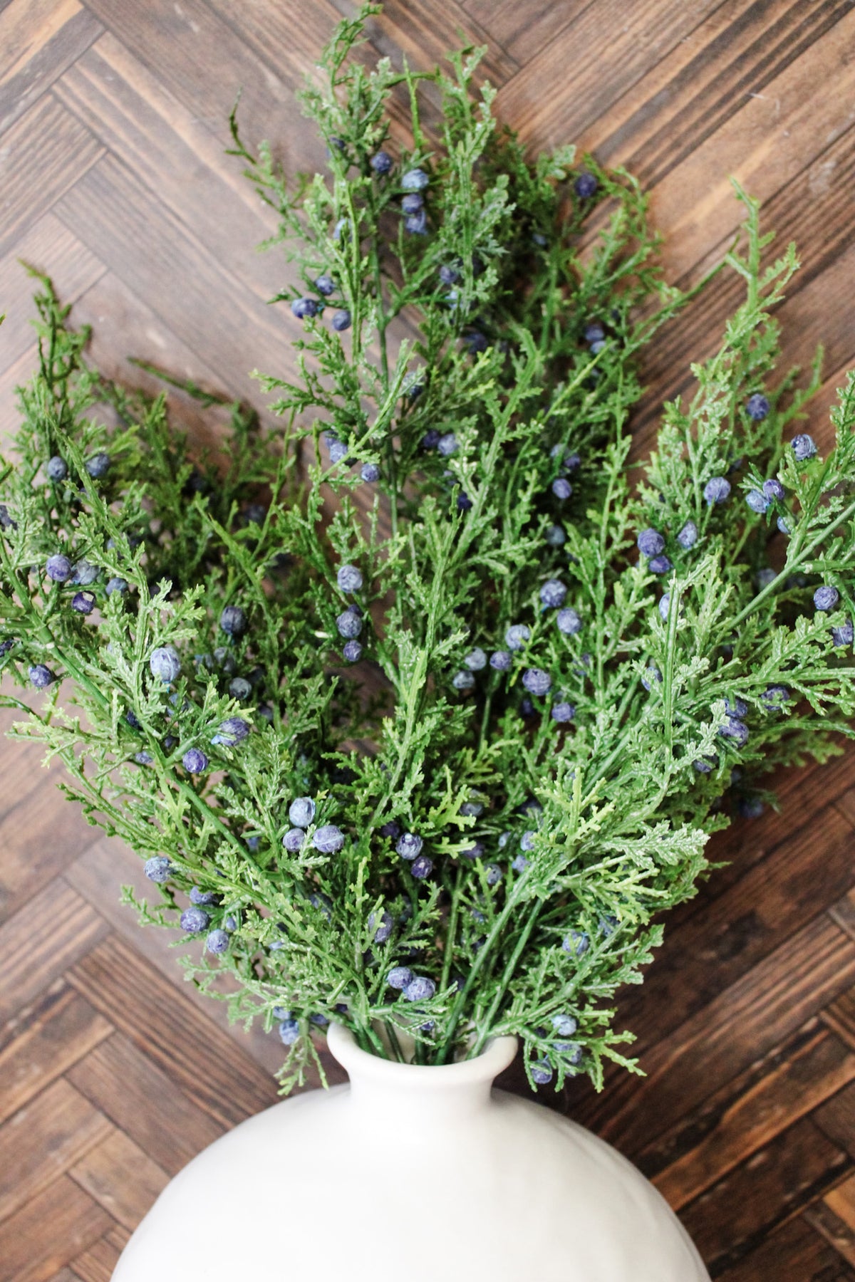 Faux juniper blueberry bush with greenery for christmas and holidays home decorating for sale at the rustic barn in Killingworth,CT