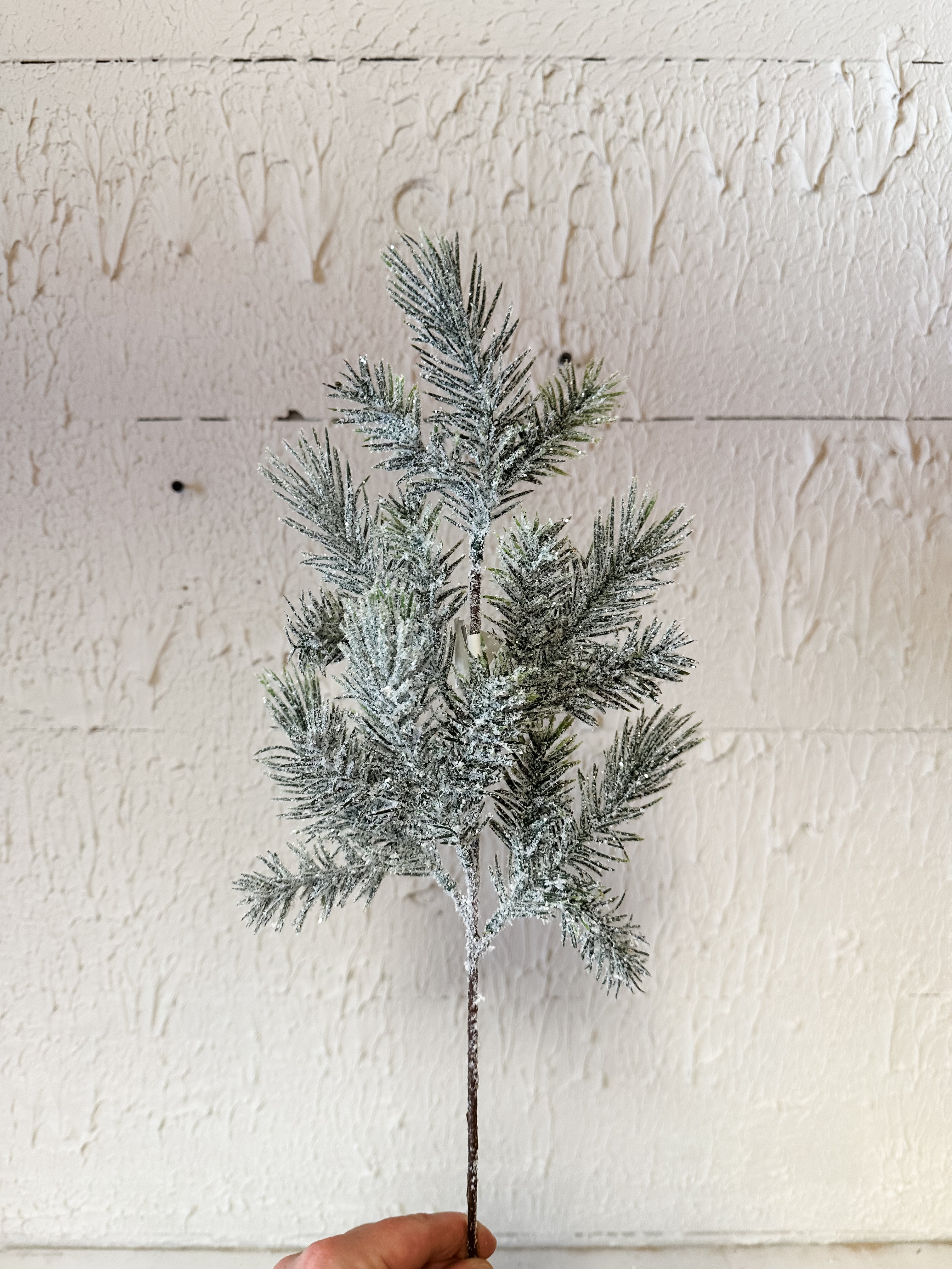 faux iced pine spray at The Rustic Barn in Killingworth CT