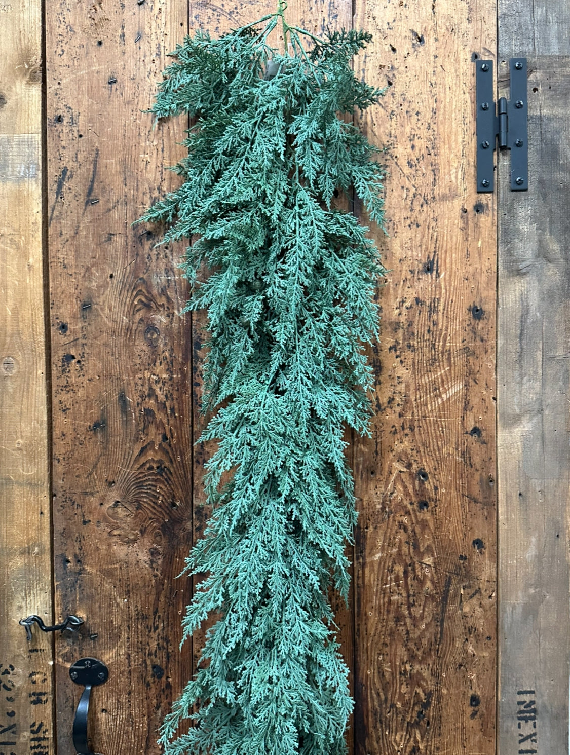 faux juniper garland at The Rustic Barn in Killingworth CT
