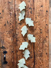 faux leaf garland with glitter at The Rustic Barn in Killingworth CT