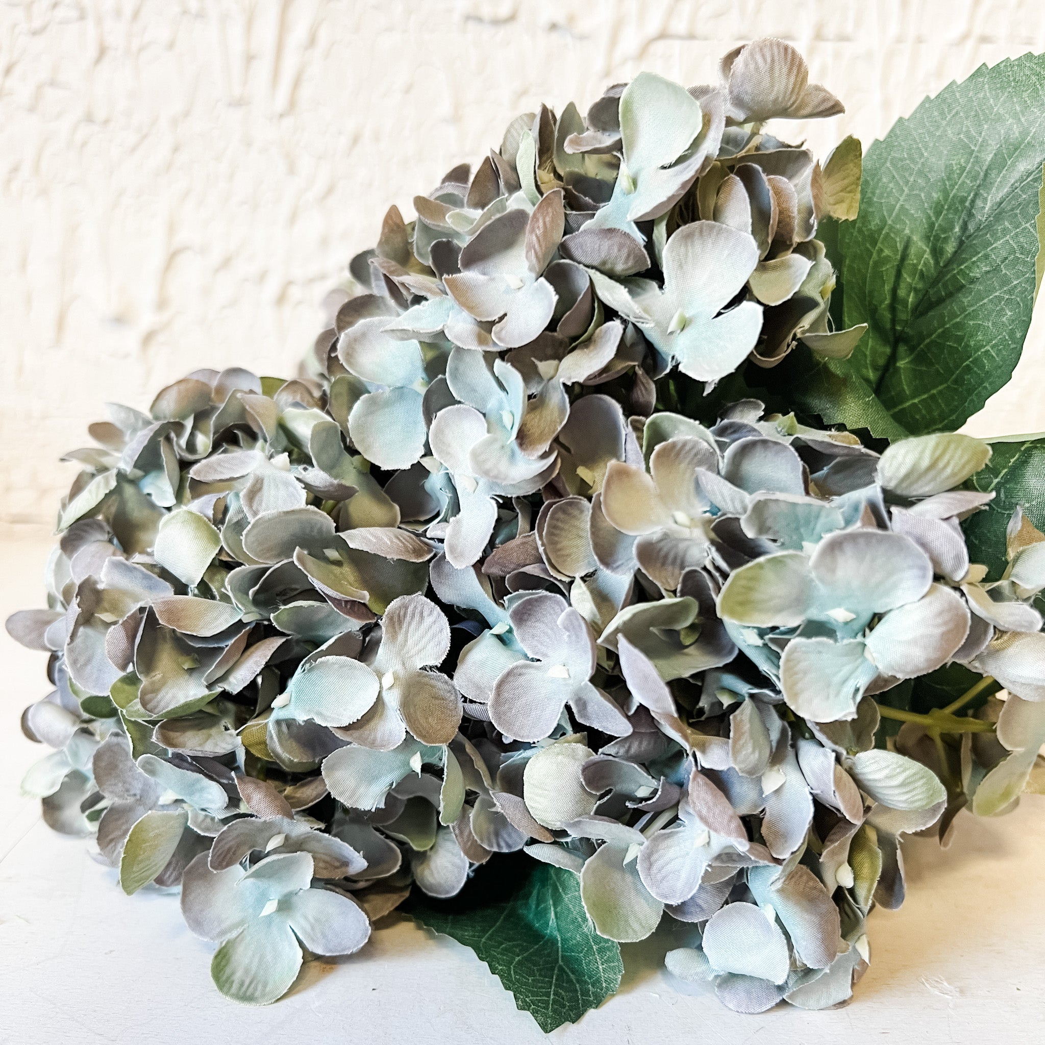 faux light blue spring hydrangea at the rustic barn in killingworth ct