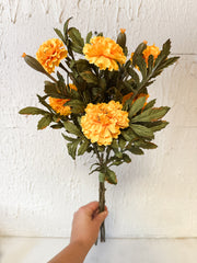 yellow faux marigolds bush at The Rustic Barn in Killingworth CT