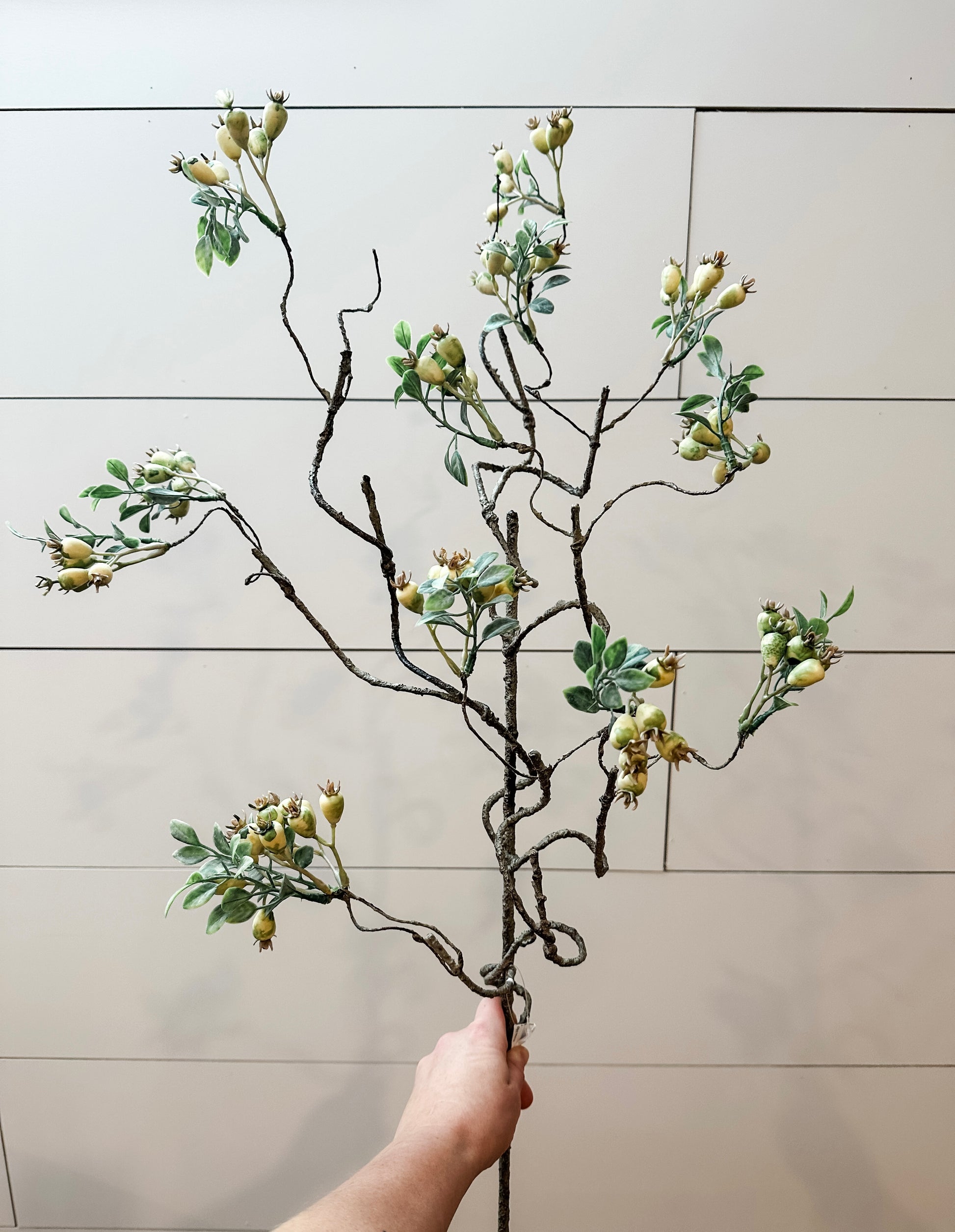 faux cream rose hip stem at the Rustic Barn in Killingworth, CT