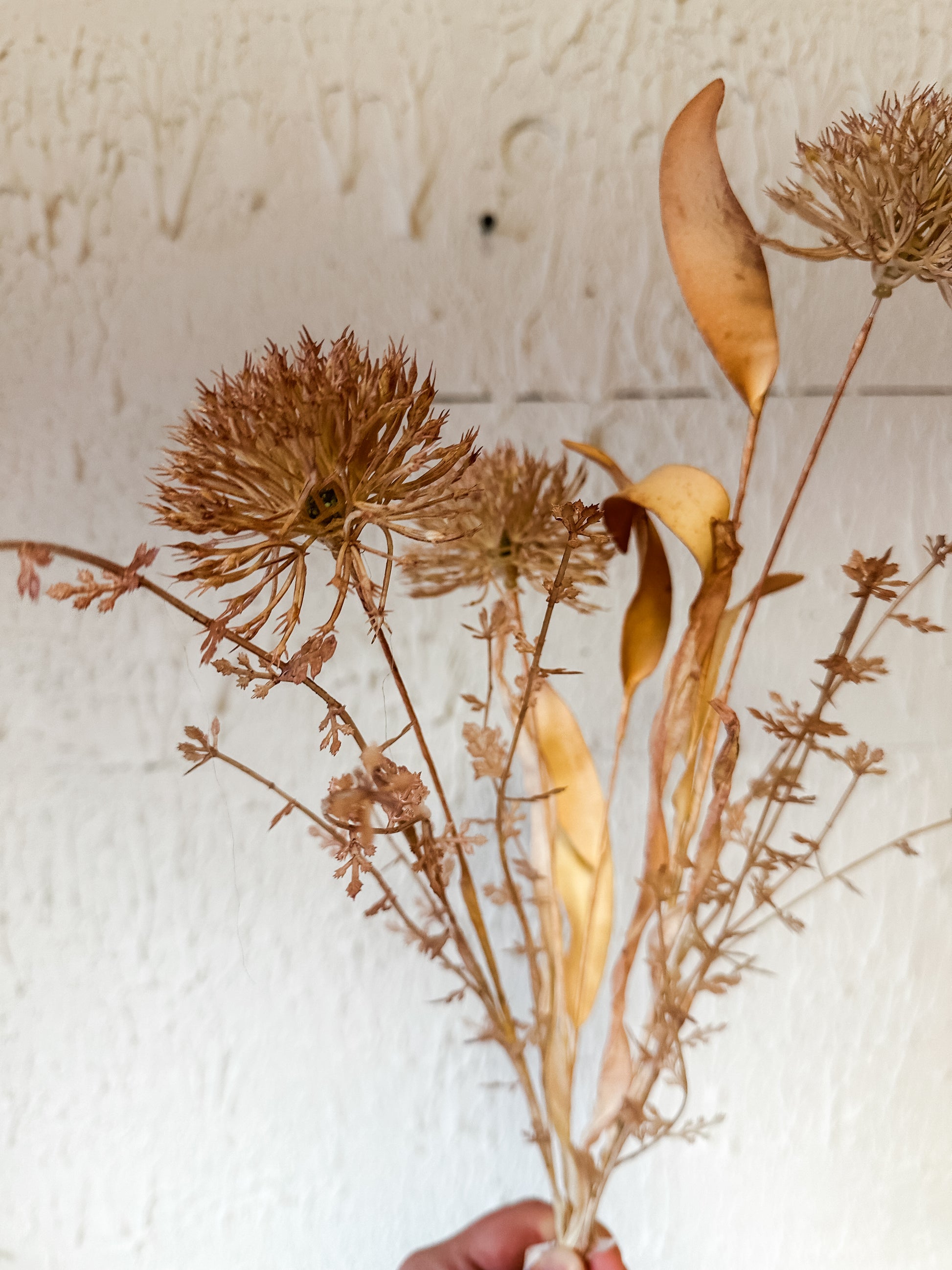 Faux Rosewood Wild Leek Spray at the Rustic Barn in Killingworth, CT