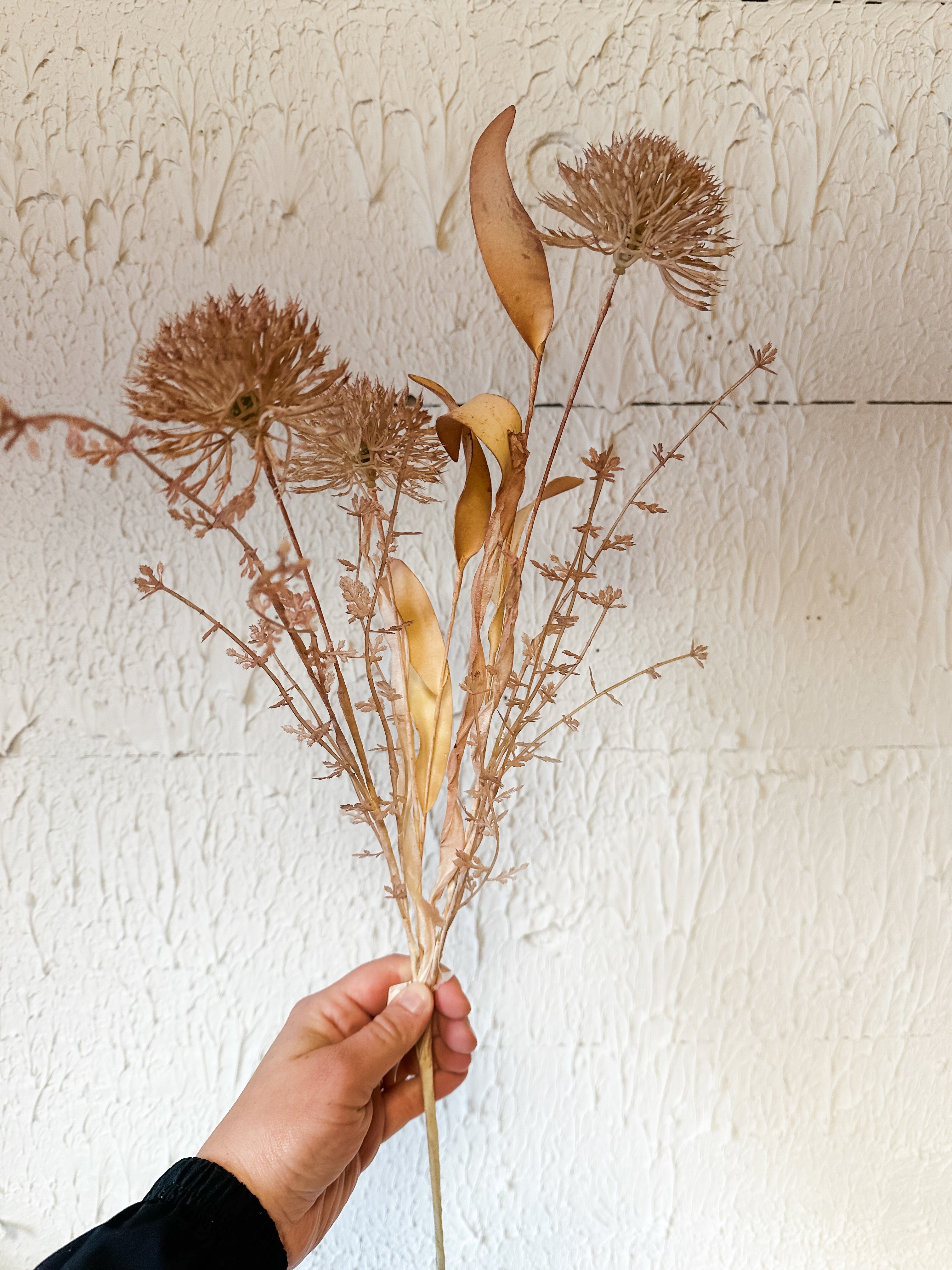 Faux Rosewood Wild Leek Spray at the Rustic Barn in Killingworth, CT