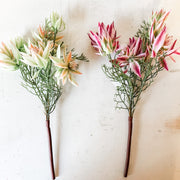 faux spring coreopsis stems in green and pink at the rustic barn in killingworth ct