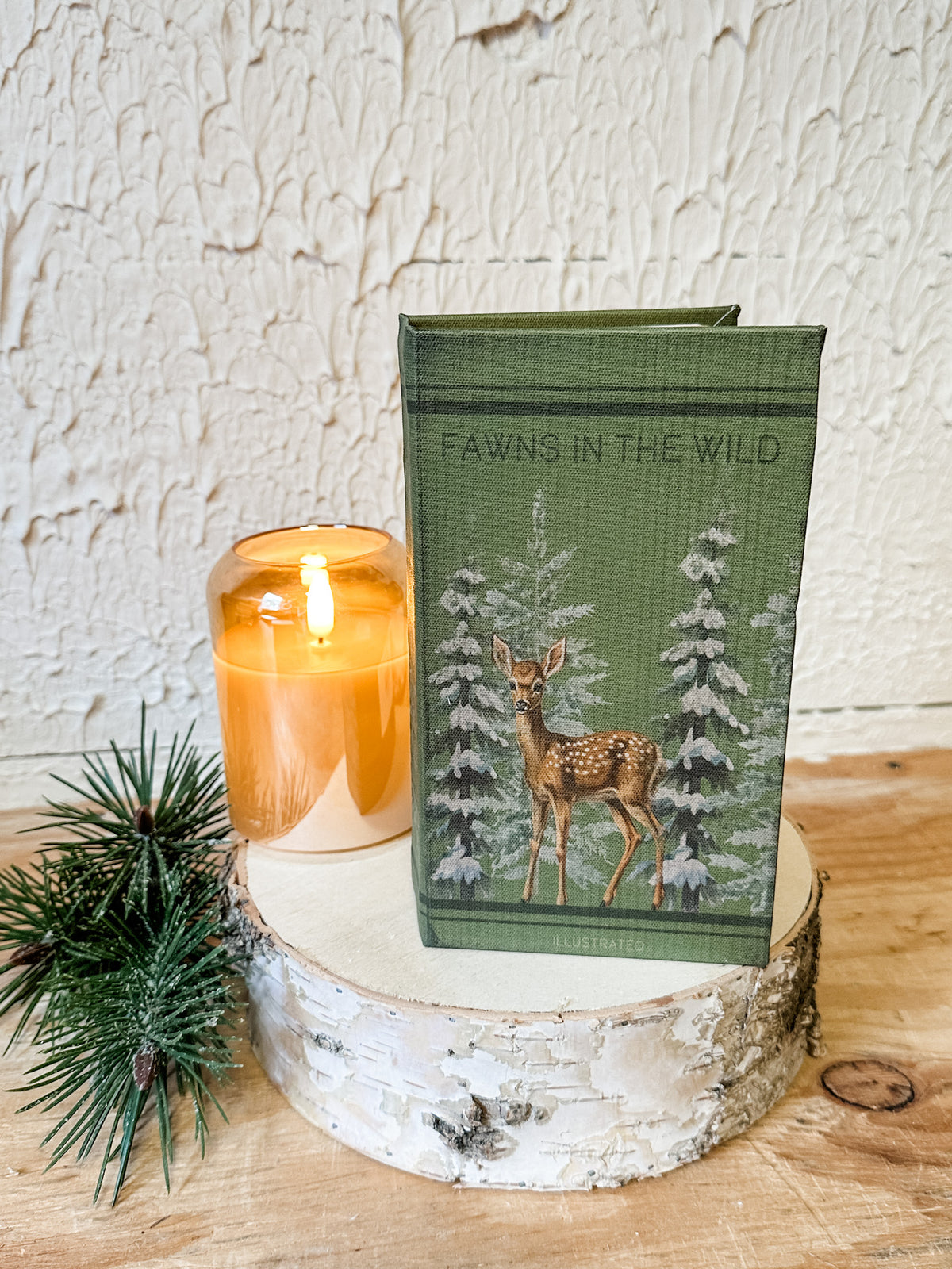 fawn in the wild decorative journal for christmas at the rustic barn in killingworth, CT