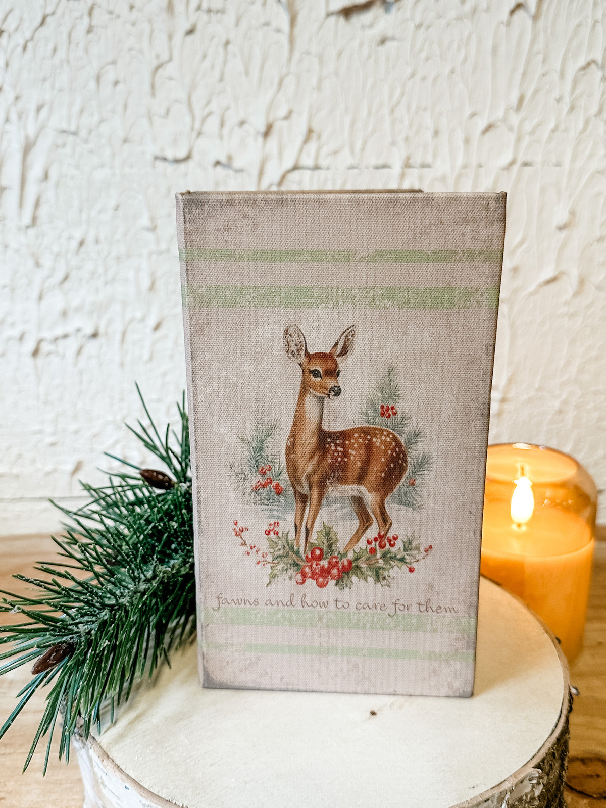 fawns and how to care for them decorative journal for christmas at the rustic barn in killingworth, CT