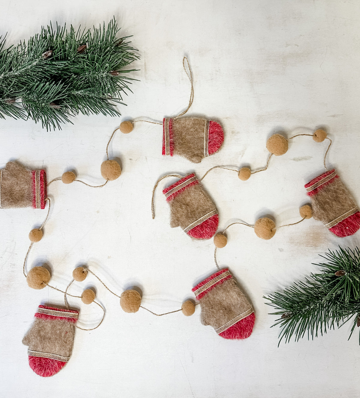 Festive whimsical garland for winter decor 72" inch for sale at The Rustic Barn in Killingworth, CT