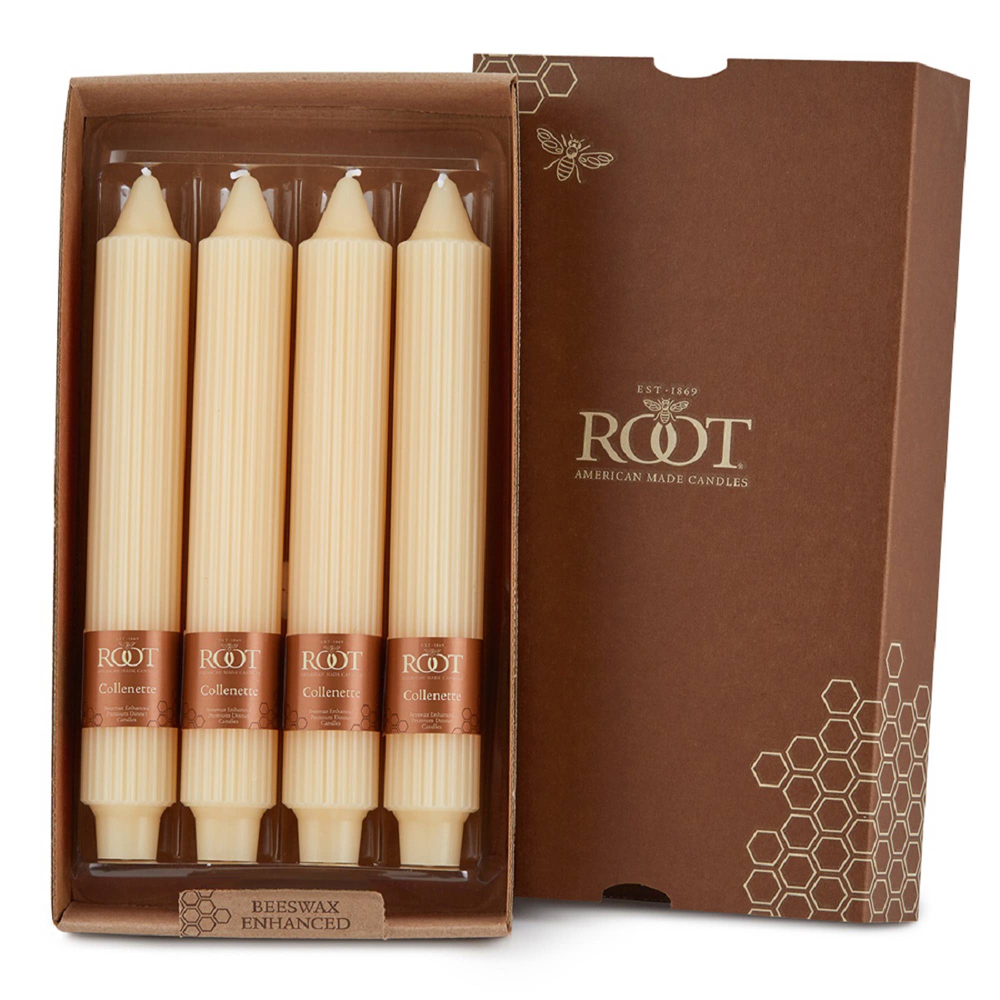 ROOT Grecian Collenette Taper Candle – 9"