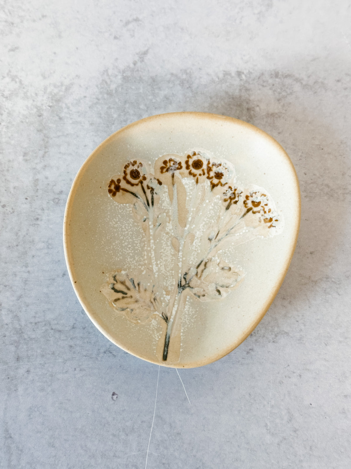 Floral hand painted stoneware plates for fall for sale at the rustic barn in killingworth, CT