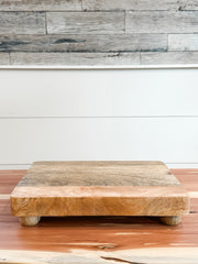 footed mango wood cheese and serving board at the Rustic Barn in Killingworth, CT