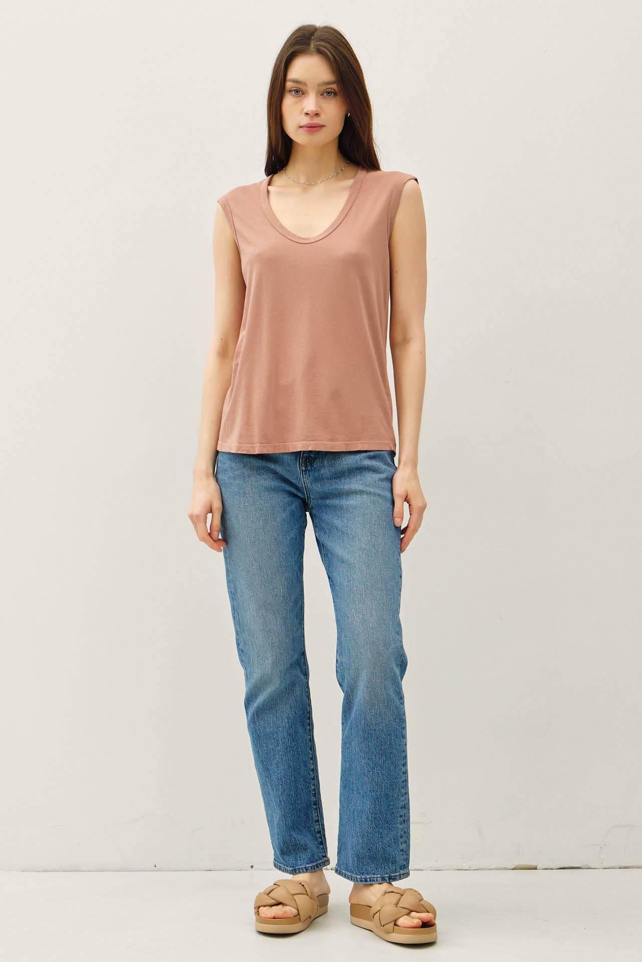 cap sleeve scoop neck tee coco color at the rustic barn in Killingworth ct
