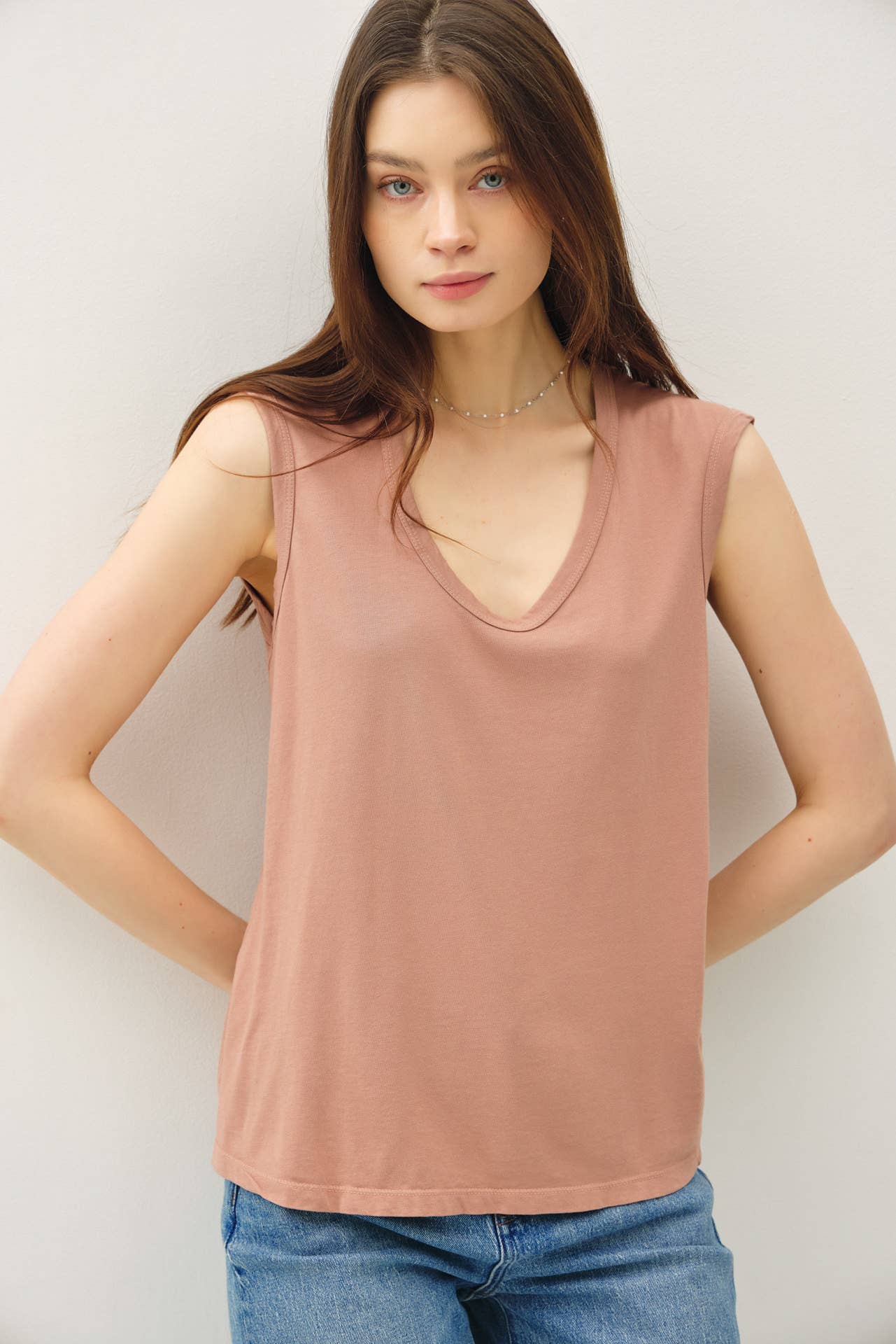 cap sleeve scoop neck tee coco color at the rustic barn in Killingworth ct