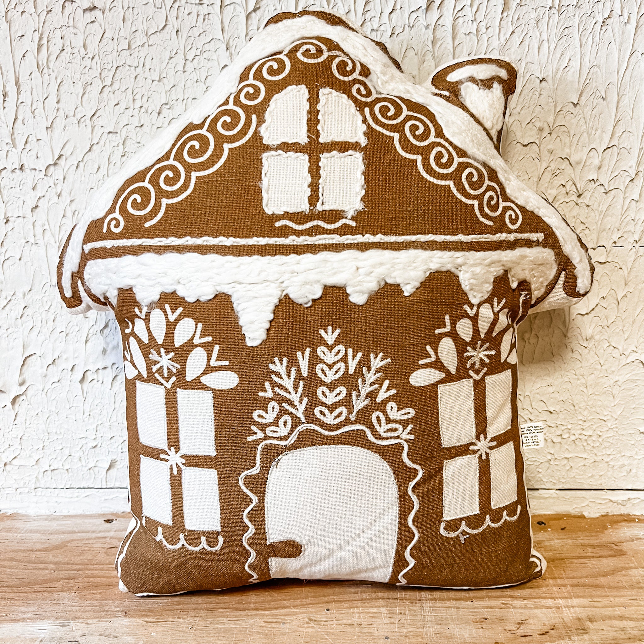 Gingerbread House Shaped Pillow