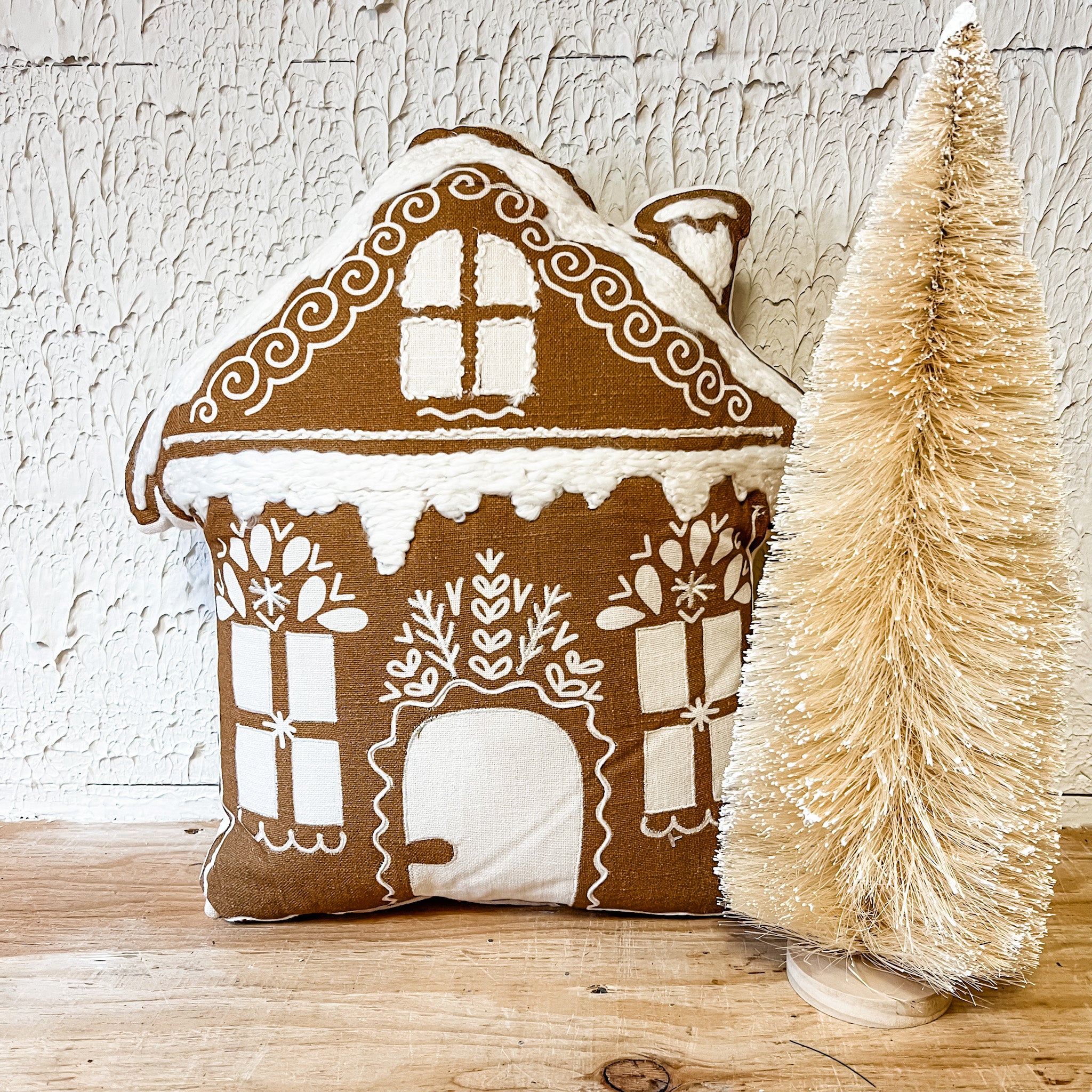 Gingerbread House Shaped Pillow