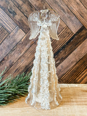 glass LED angel ornament at the rustic barn in killingworth ct