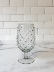 glass hobnail stemmed glass at the Rustic Barn in Killingworth CT