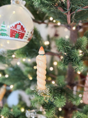 glass twisted taper candle clip-on ornaments at The Rustic Barn in Killingworth CT