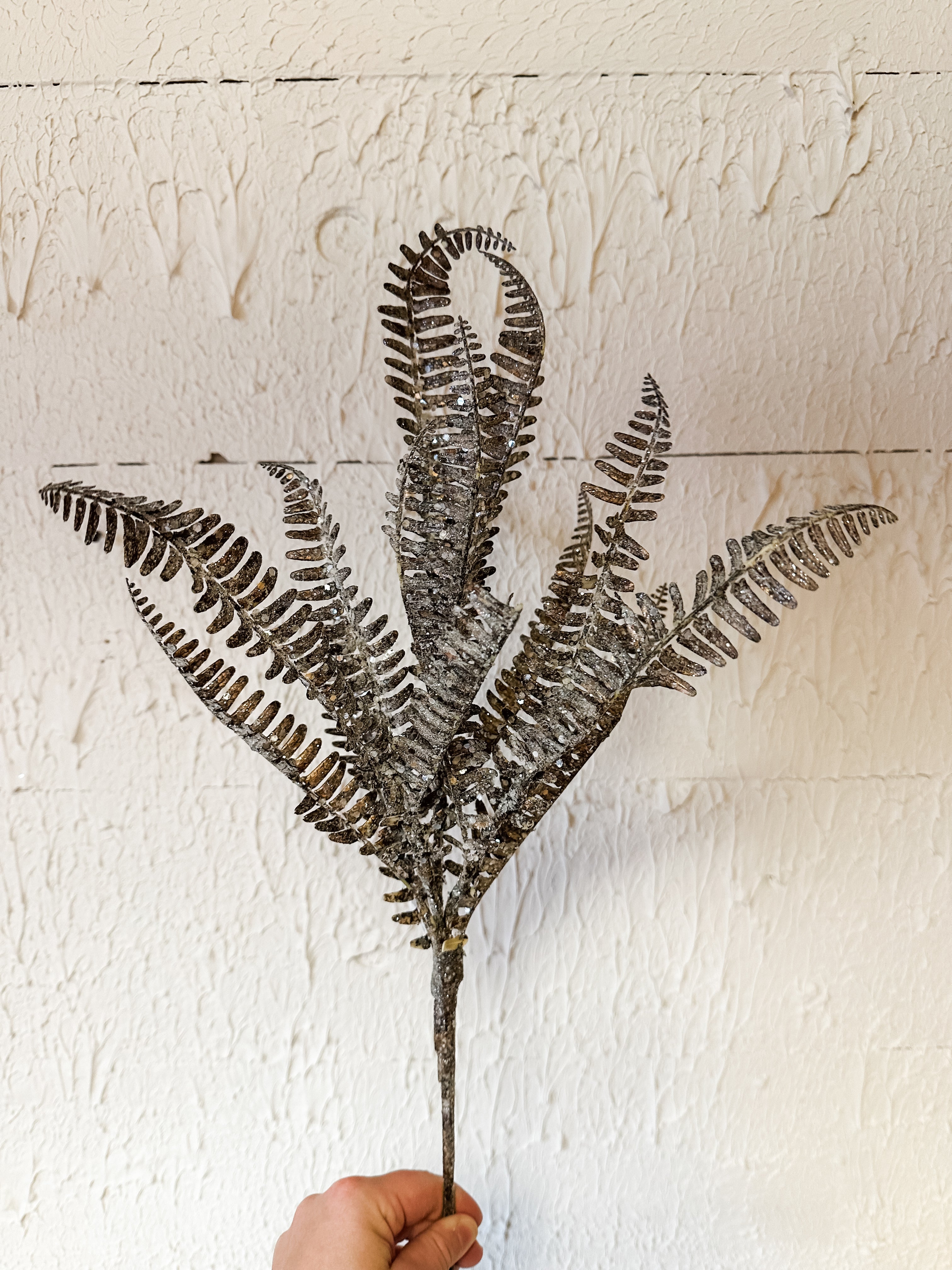 22 inch glittered fern spray at The Rustic Barn in Killingworth CT