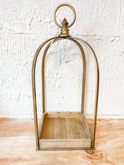 gold and wood open lantern at the rustic barn in killingworth ct