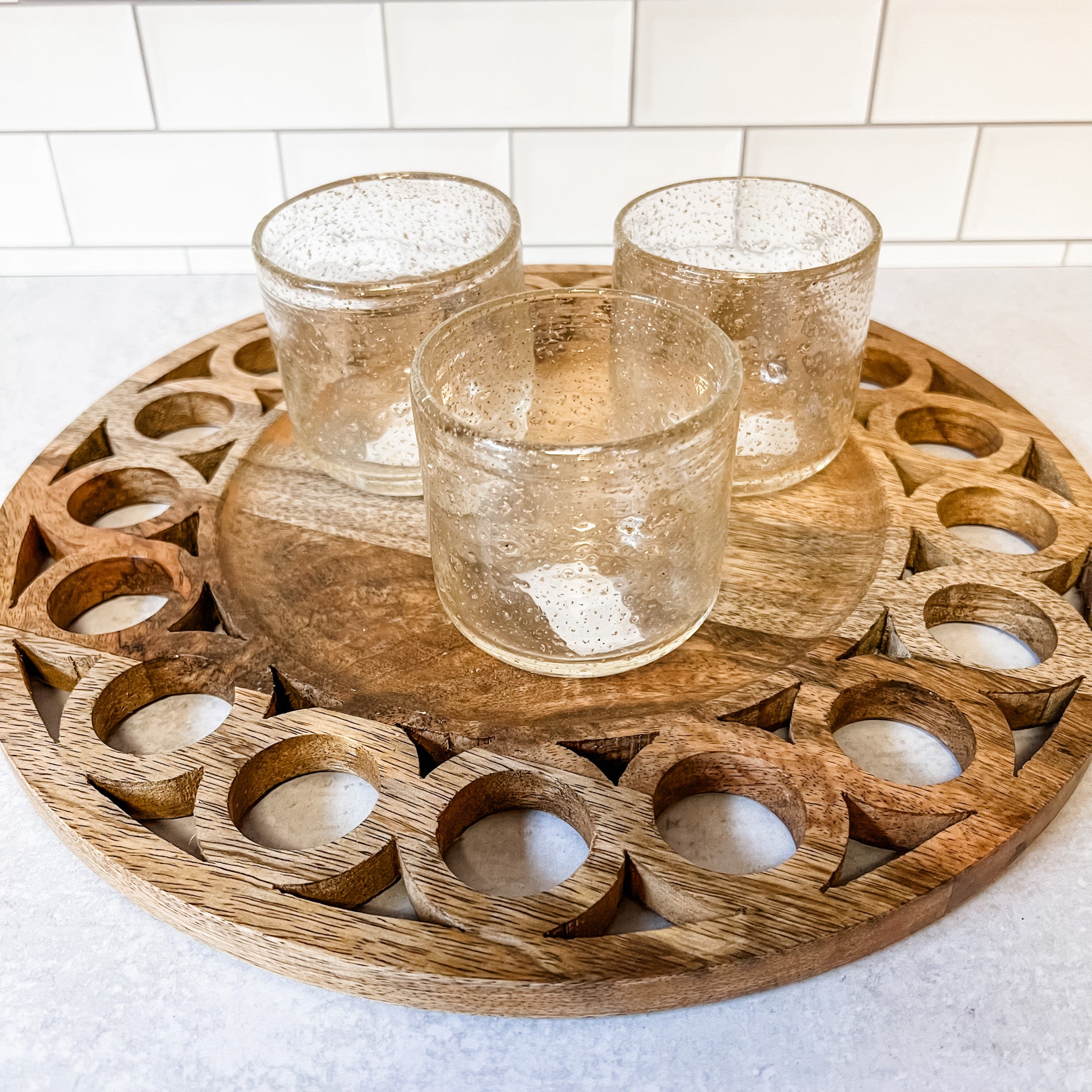 Drinking Glass With Gold Colored Flecks