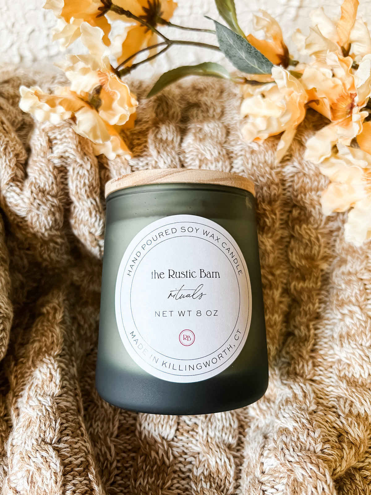 turmeric and vanilla scented hand poured soy candles at the rustic barn in Killingworth ct