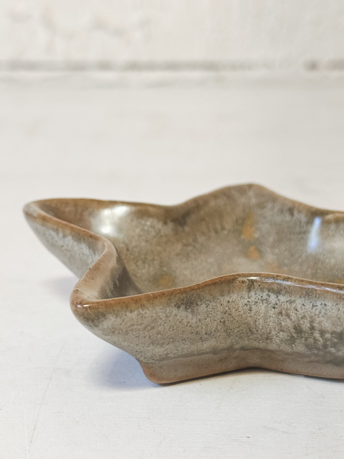 green reactive glaze stoneware star shaped plate at The Rustic Barn in Killingworth CT