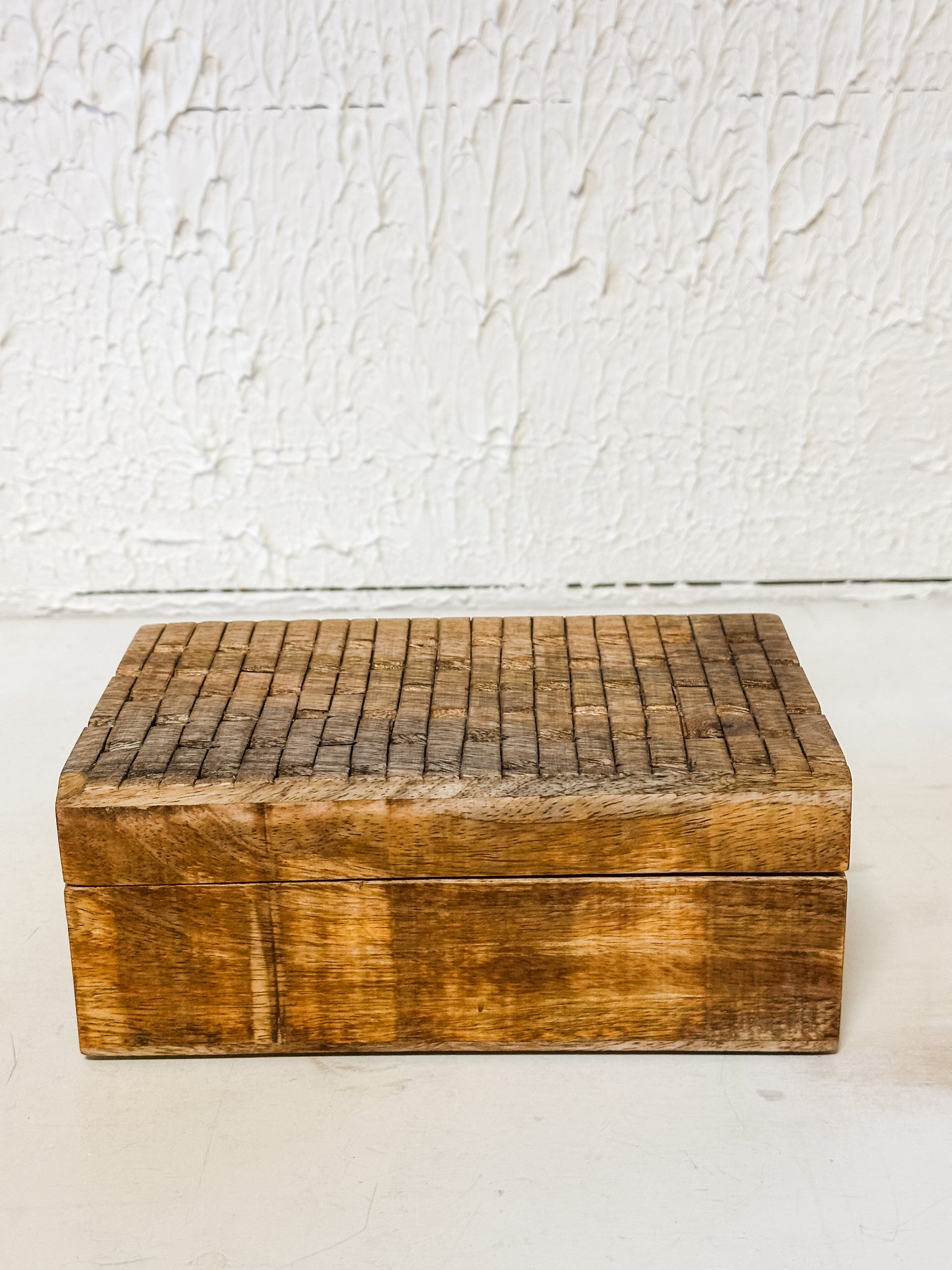 hand-carved mango wood box at The Rustic Barn in Killingworth, CT