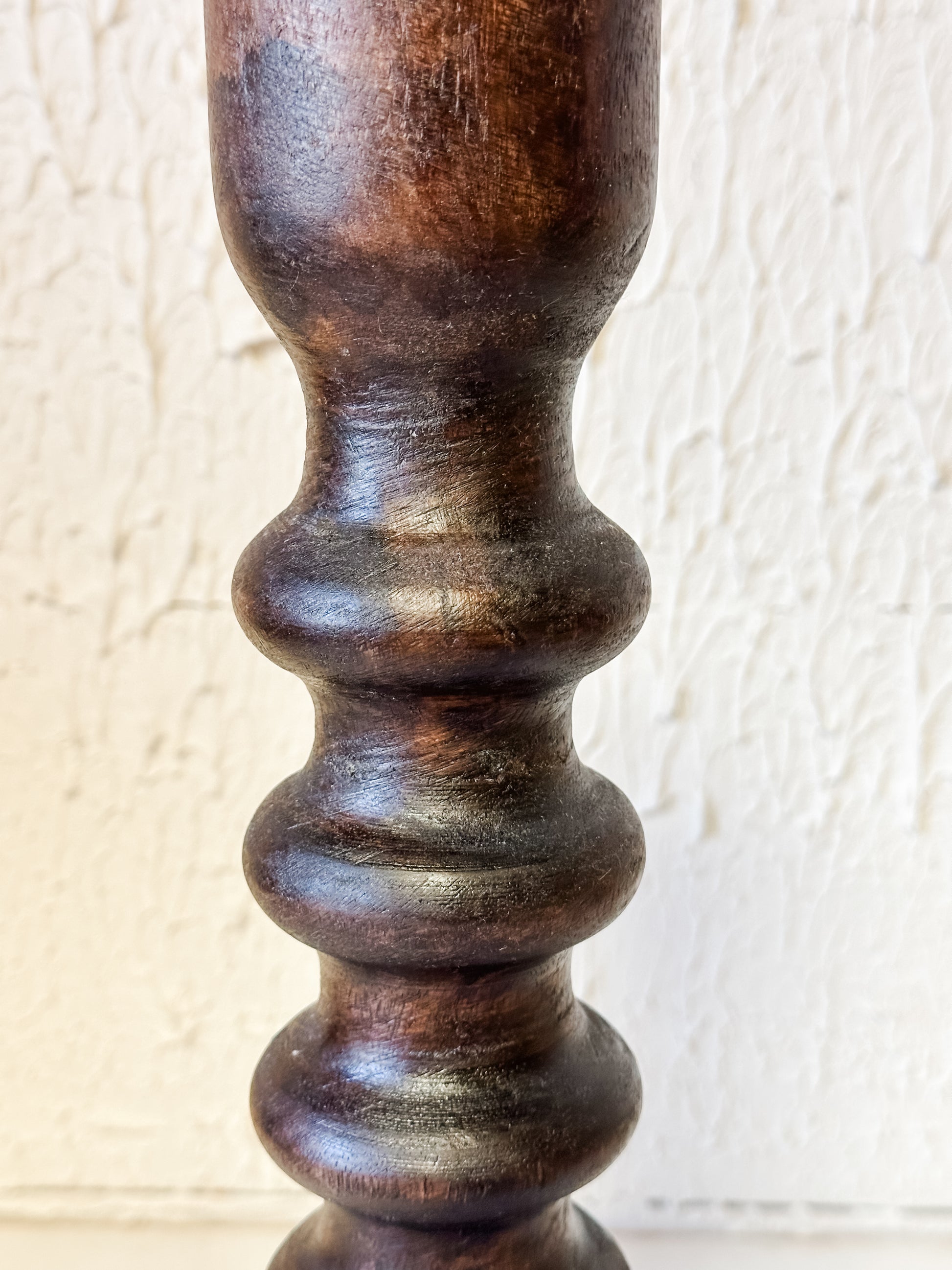 hand-carved mango wood taper holders at The Rustic Barn in Killingworth CT