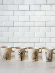 Hand-Painted Botanical Stoneware Mug at the Rustic Barn in Killingworth, CT