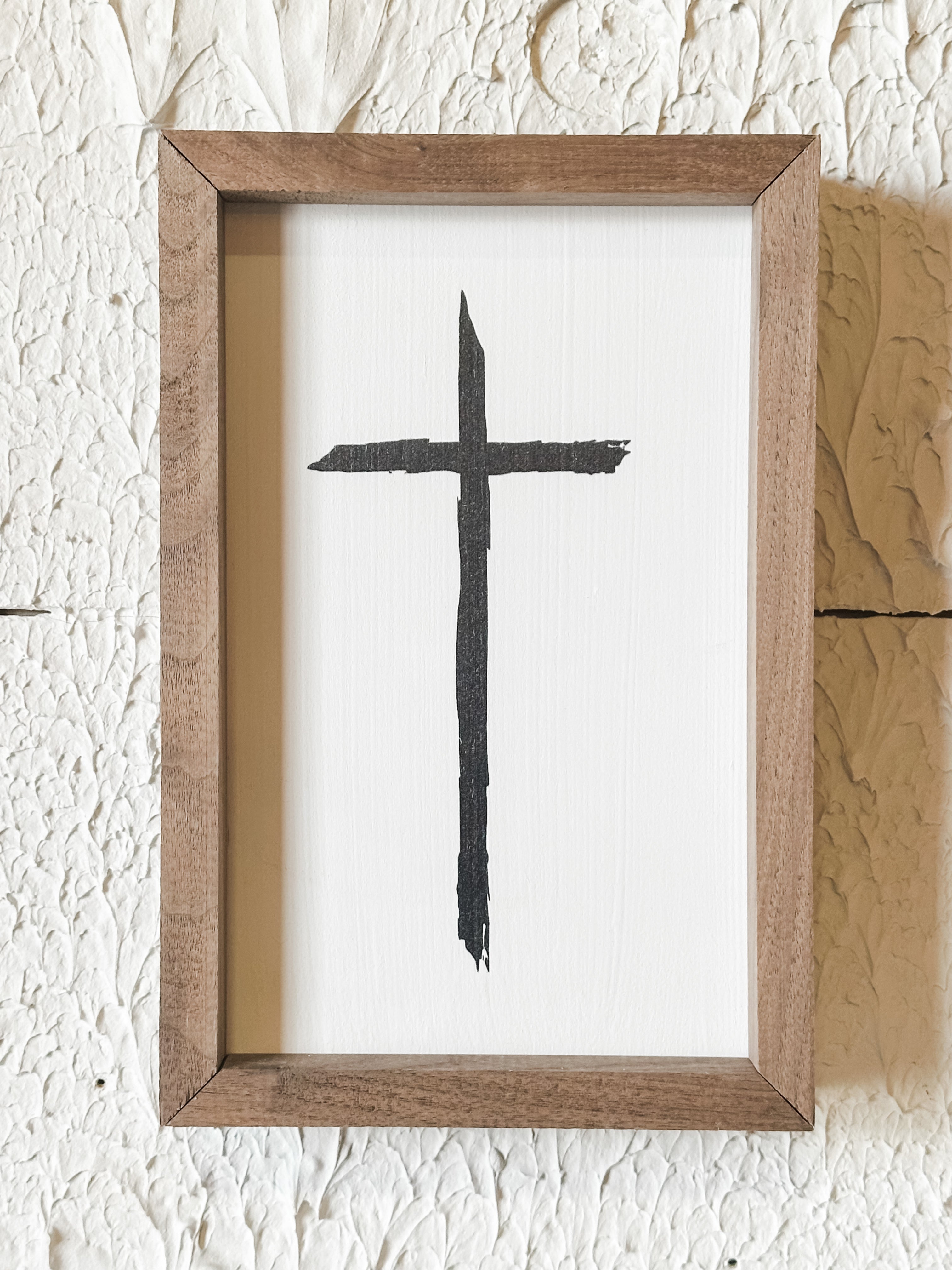 Hand-Painted Minimalist Wood Cross at the Rustic Barn in Killingworth, CT
