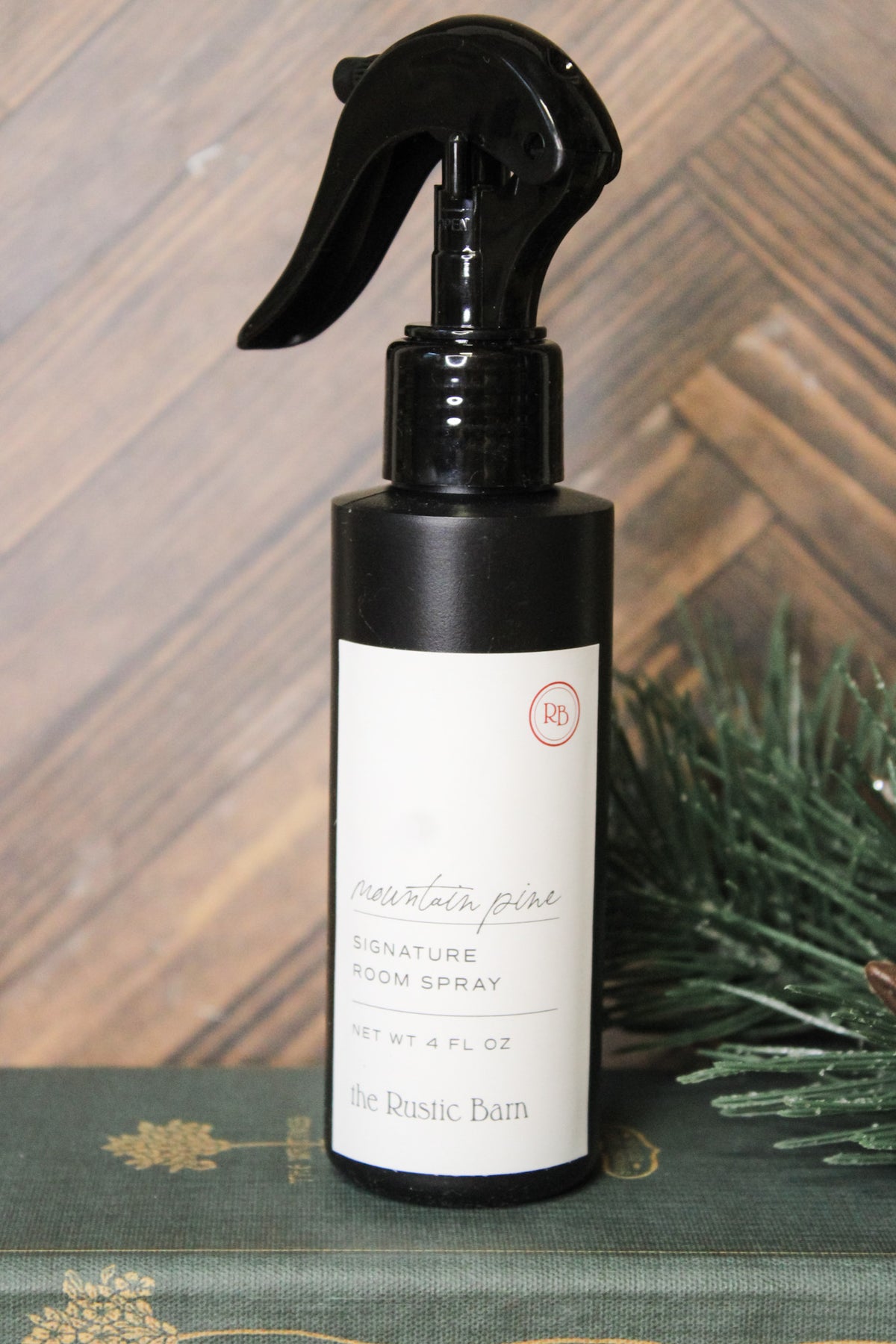 mountain pine room spray for winter and christmas for sale at the rustic barn in killingworth, CT