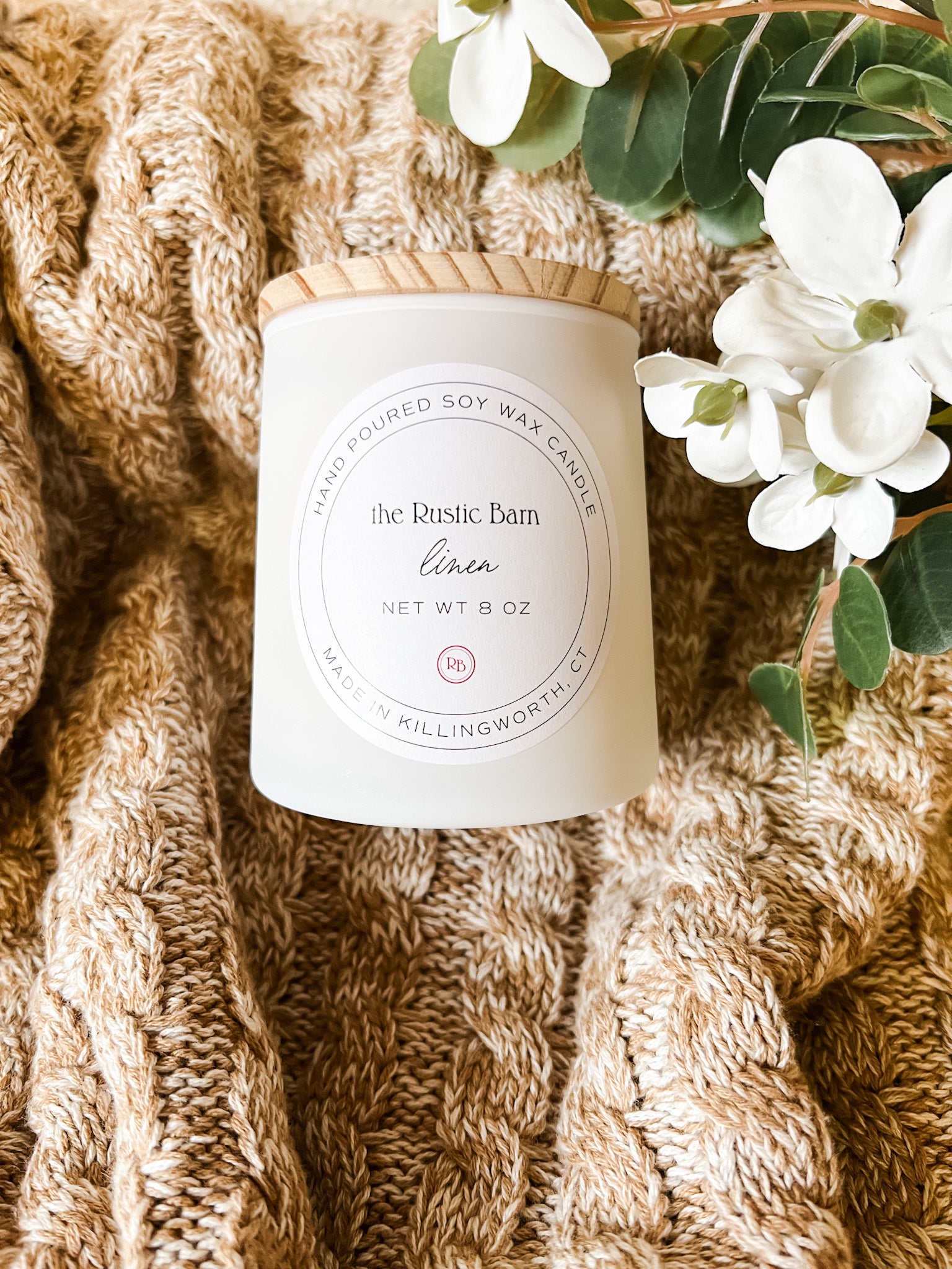 lavender and vanilla soy candle at the rustic barn in killingworth ct