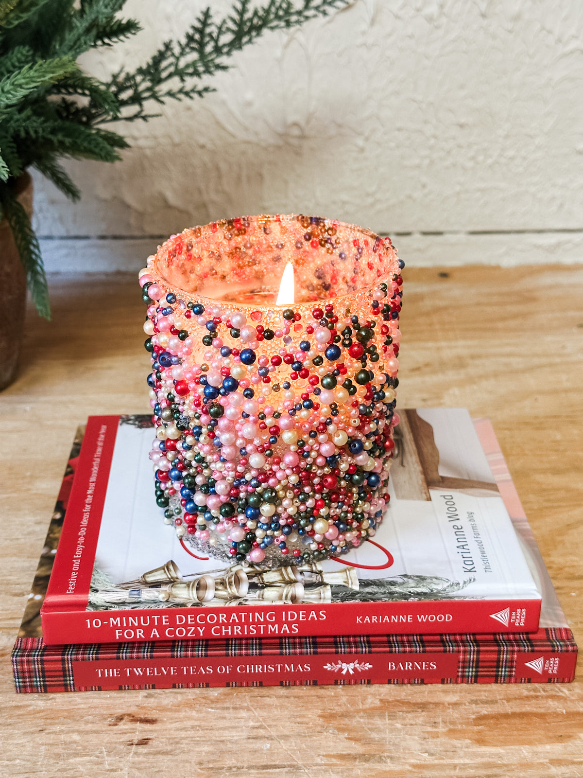 hand poured cranberry prosecco holiday soy candle at the rustic barn in killingworth ct