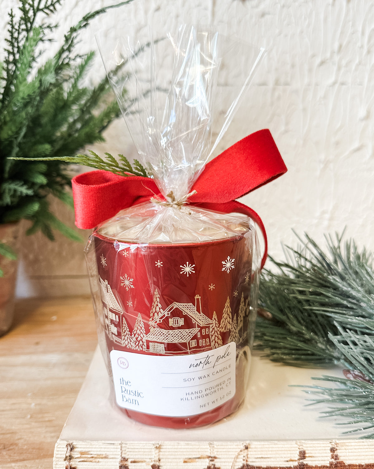 hand poured soy winter scented candles at the rustic barn in killingworth ct