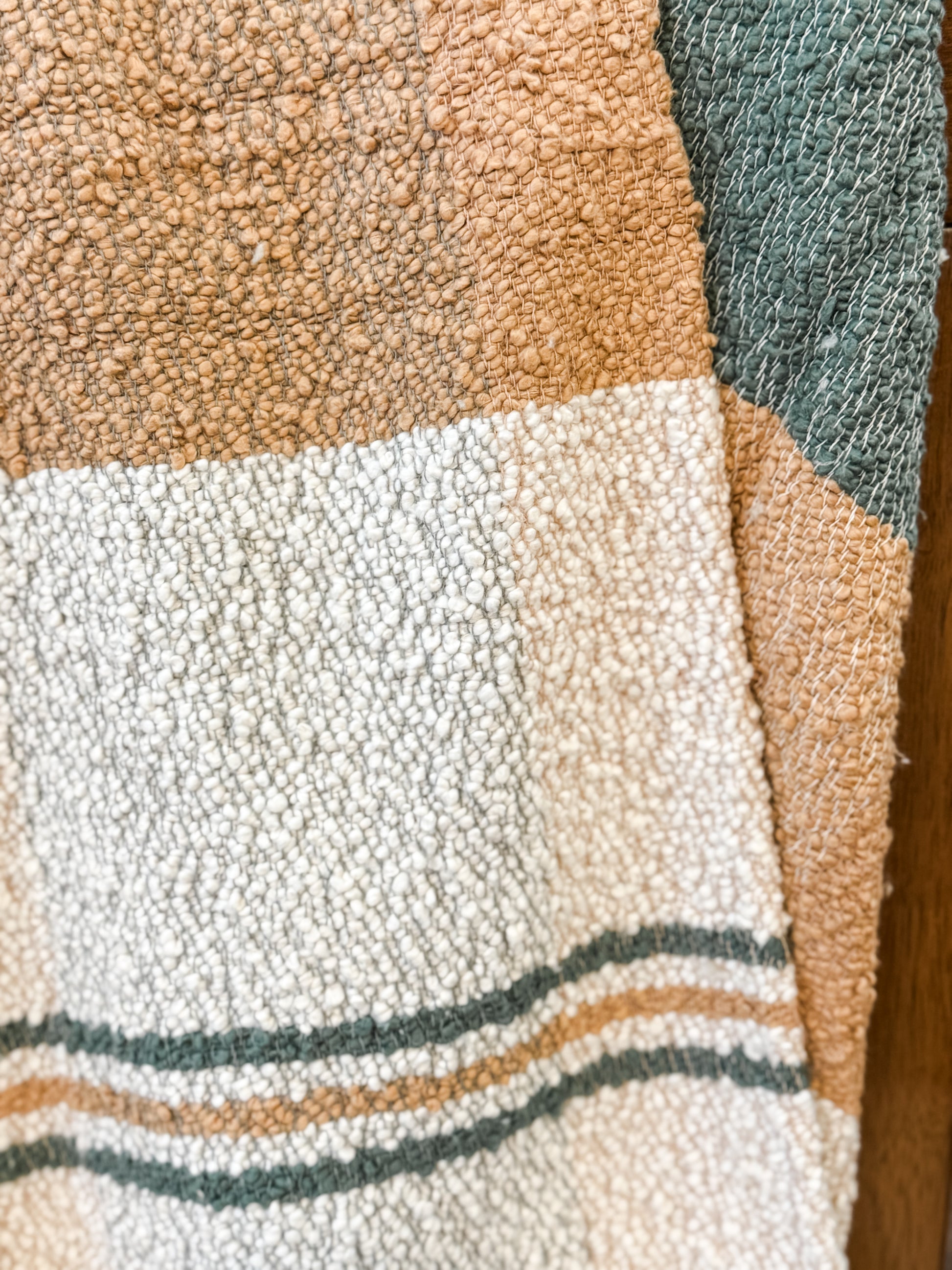 Hand-Woven Cotton Slub Striped Throw with Fringe at the Rustic Barn in Killingworth, CT