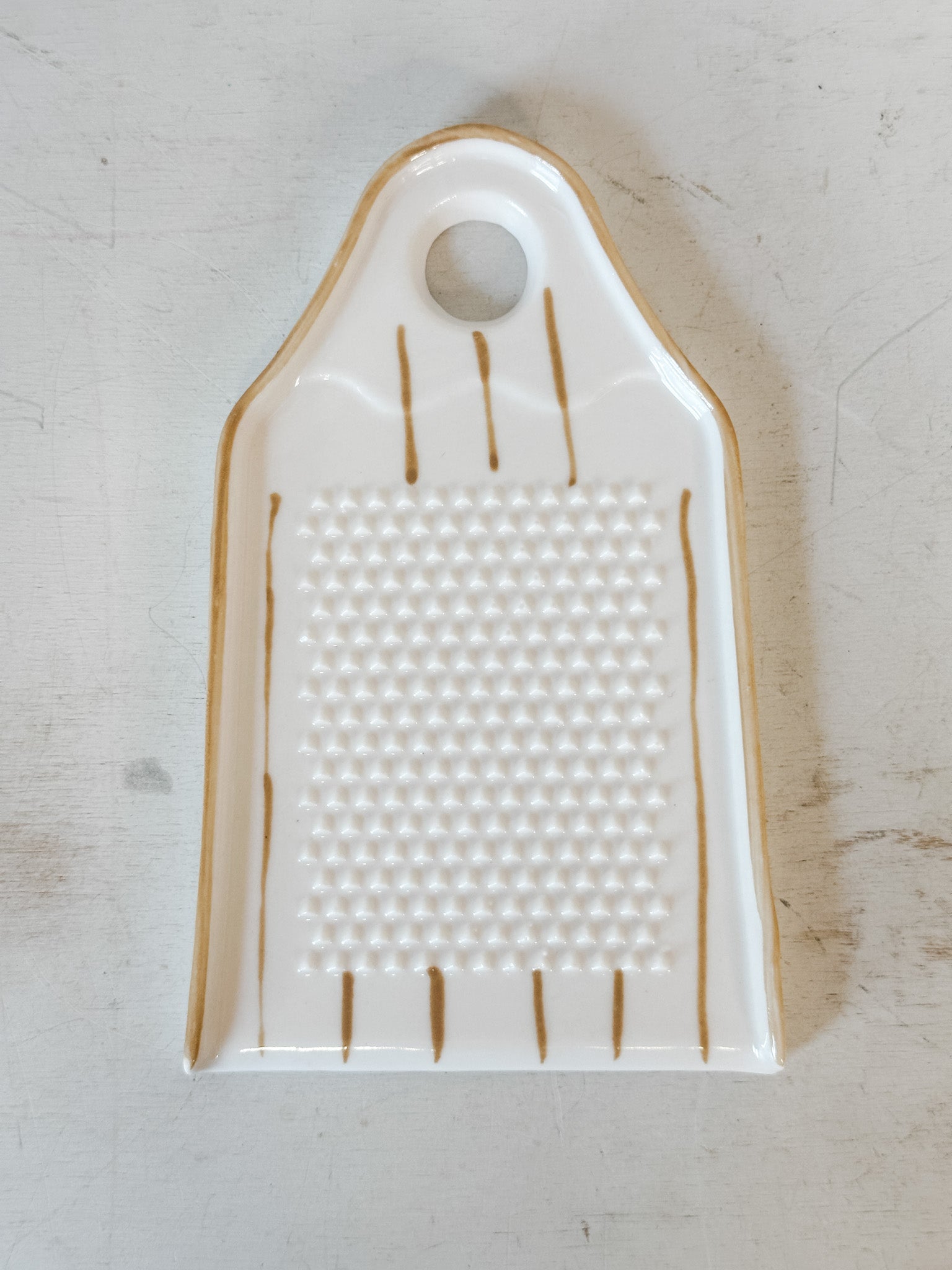 handcrafted stoneware garlic and ginger grater at the rustic barn in killingworth ct