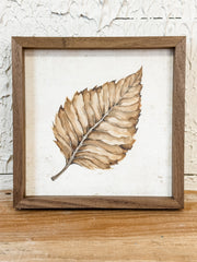 fall beech leaf hand-made wood sign at the rustic barn in killingworth ct