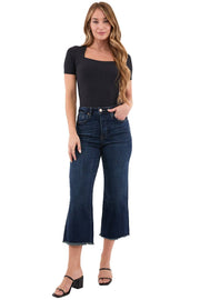 high rise wide leg cropped frayed jeans at the rustic barn in killingworth ct