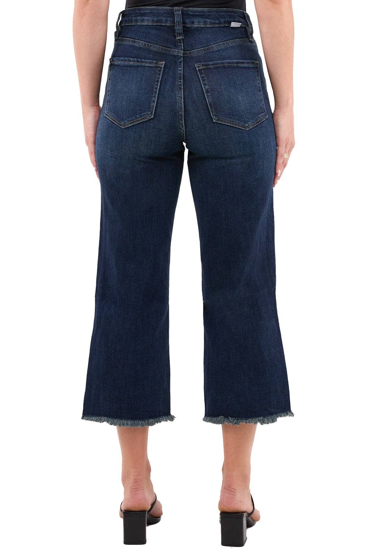high rise wide leg cropped frayed jeans at the rustic barn in killingworth ct