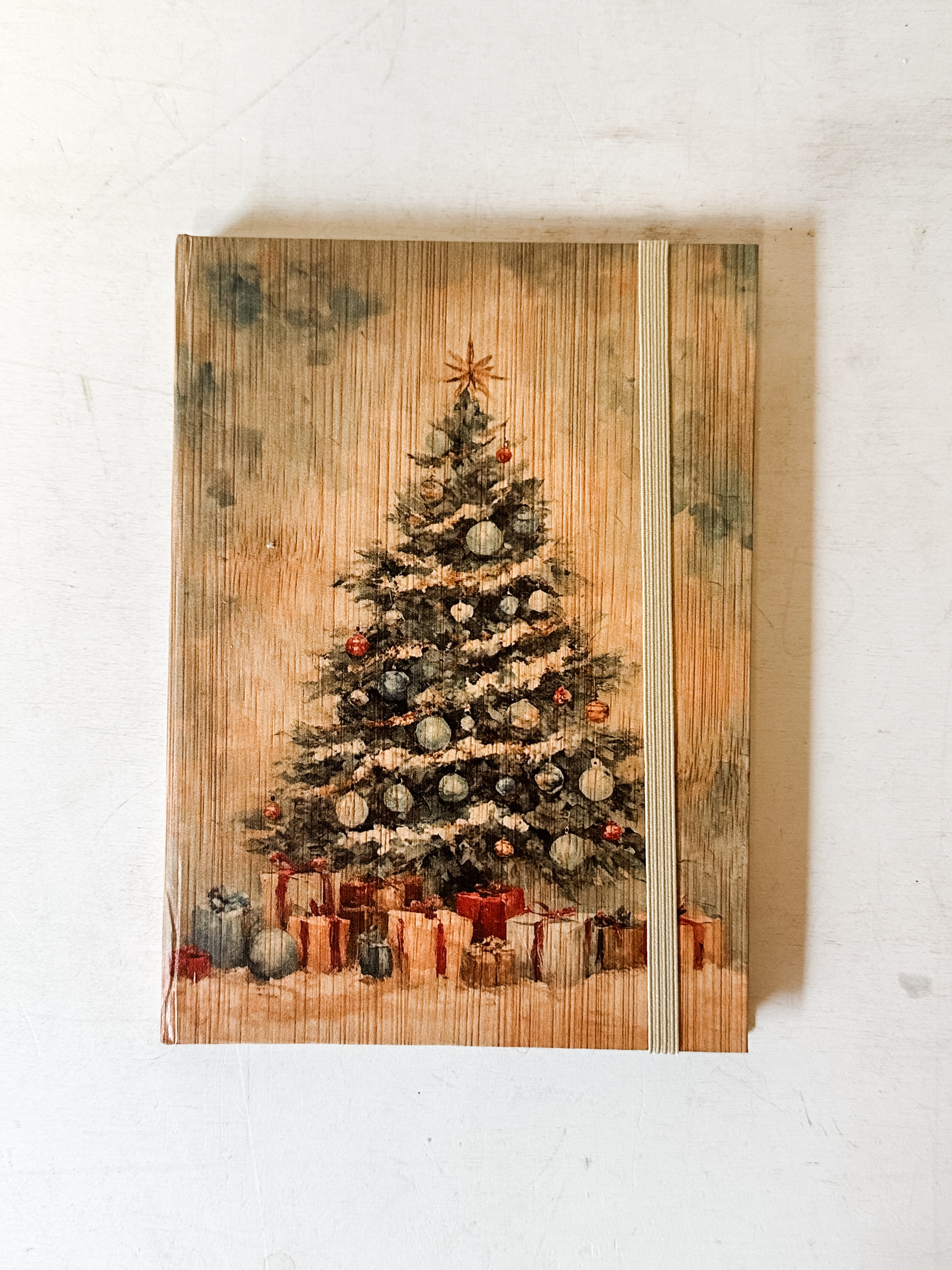 journal with holiday tree on cover and lined paper at The Rustic Barn in Killingworth CT