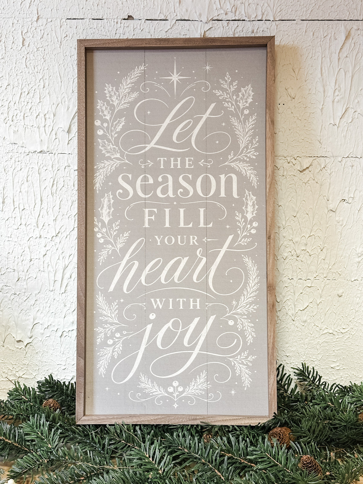 holiday wooden framed print with saying at the rustic barn in  killingworth ct