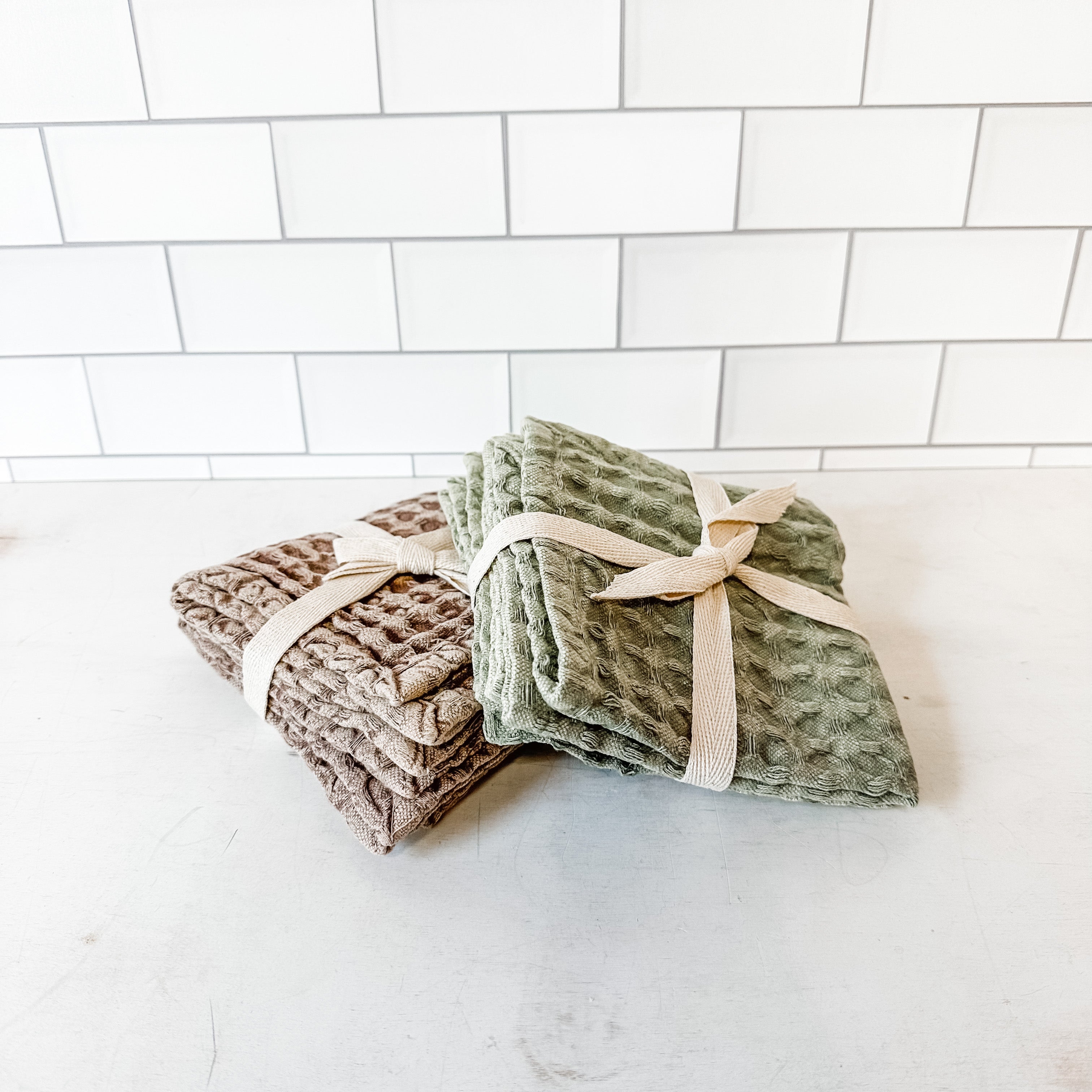 cotton waffle dish cloths set of 3 the rustic barn ct