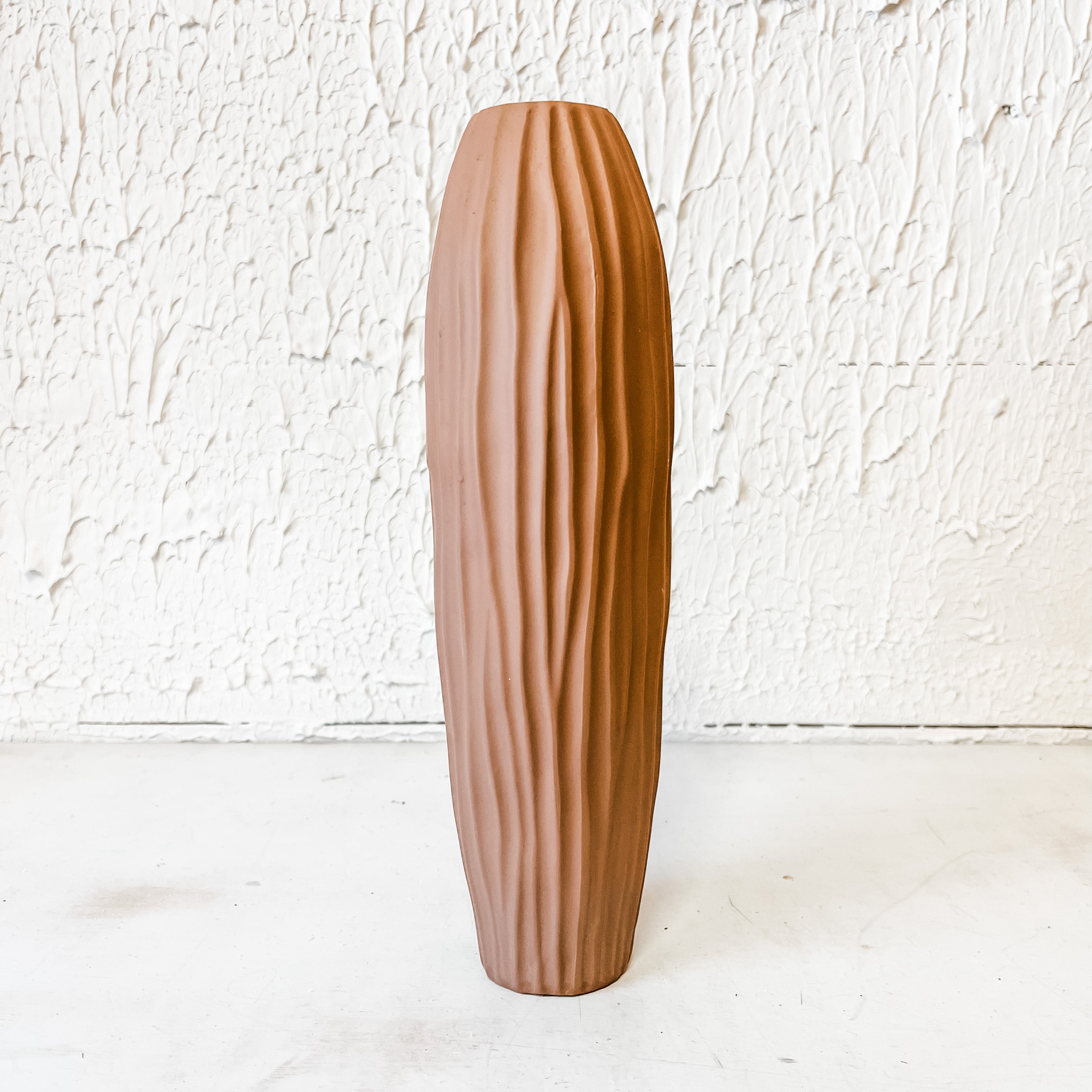 rust color slender ribbed vase the rustic barn ct