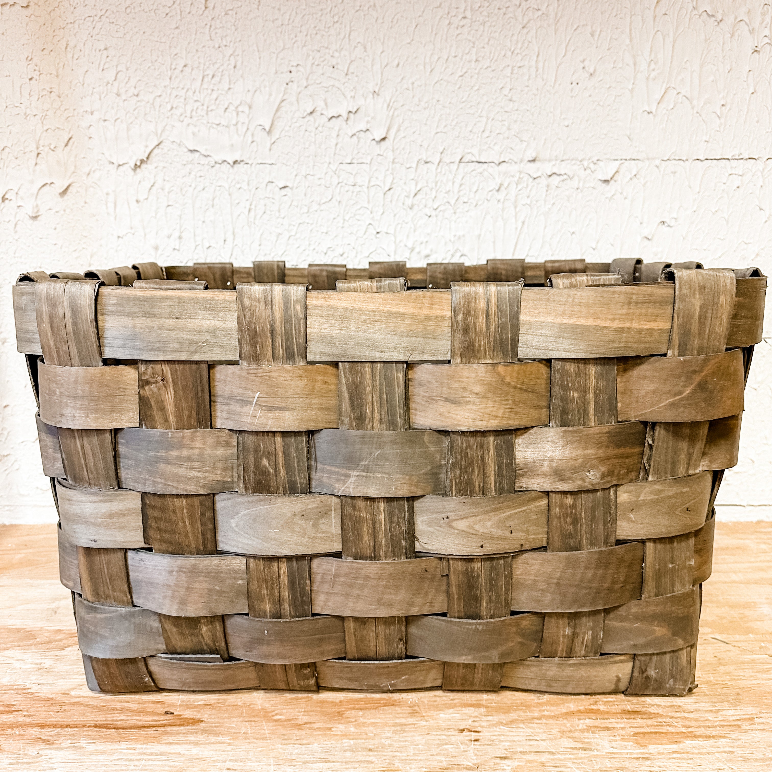 Woven Brown Chip Wood Nesting Baskets