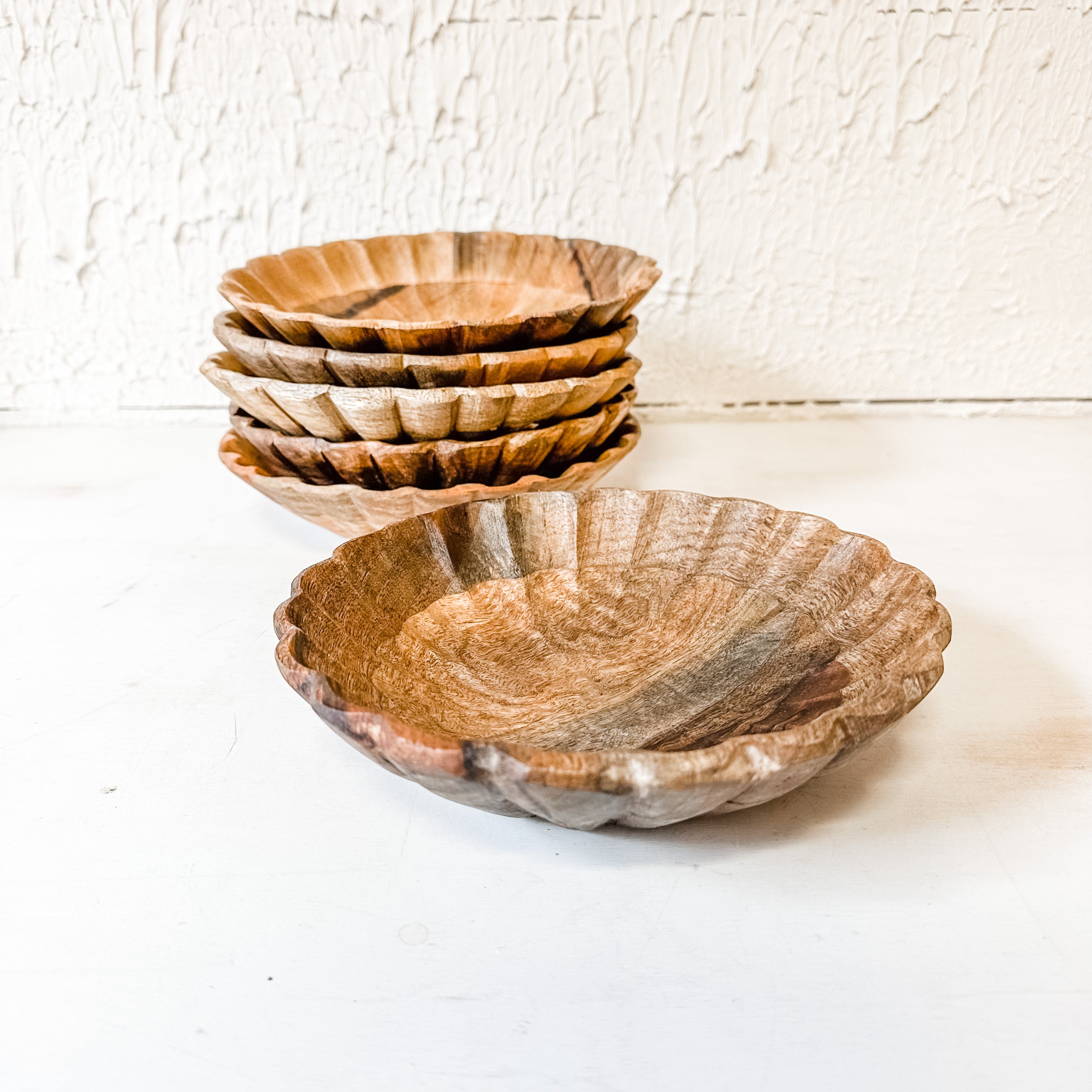 mango wood bowl with scalloped edging the rustic barn ct