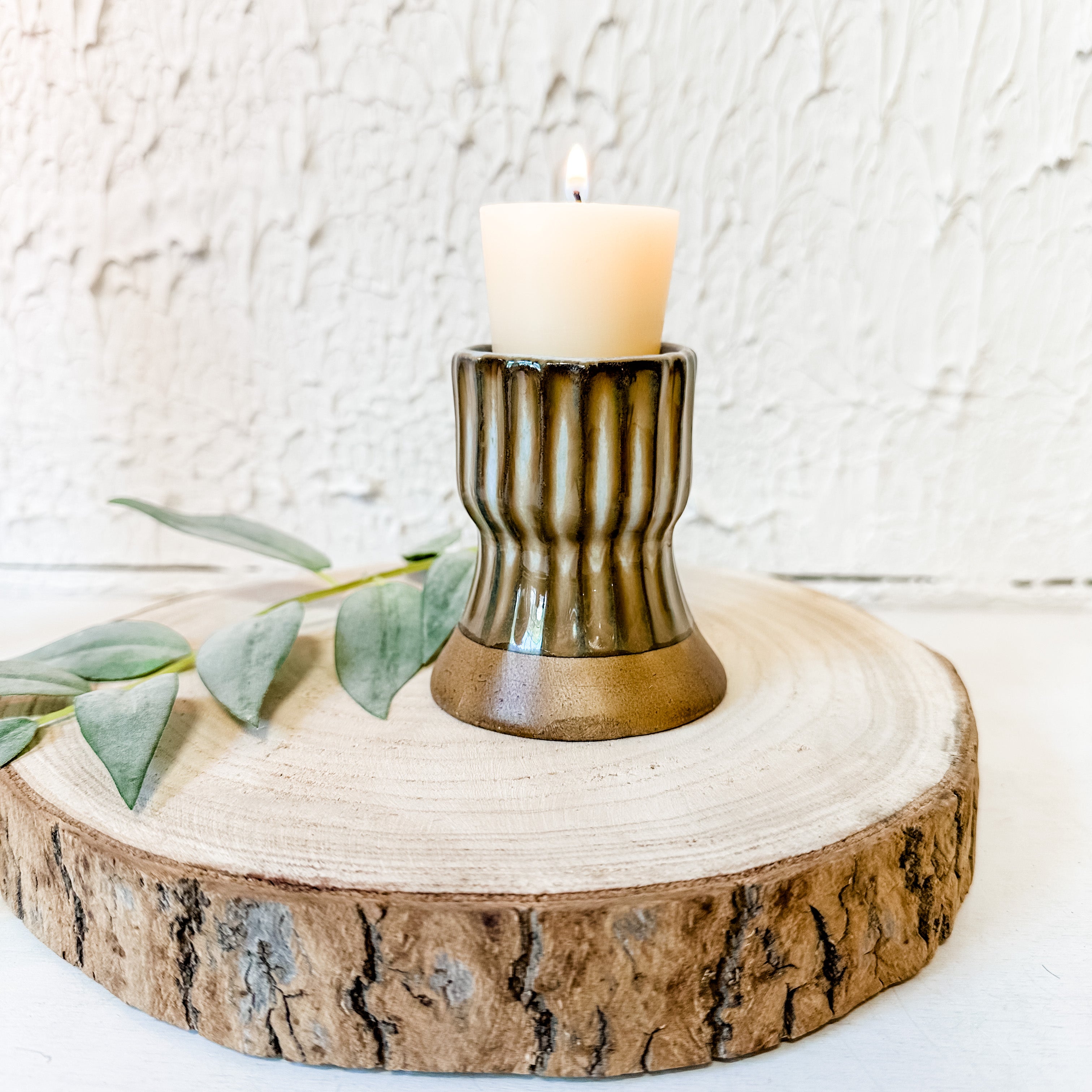 Argon Taper/Votive Candleholder, Taupe