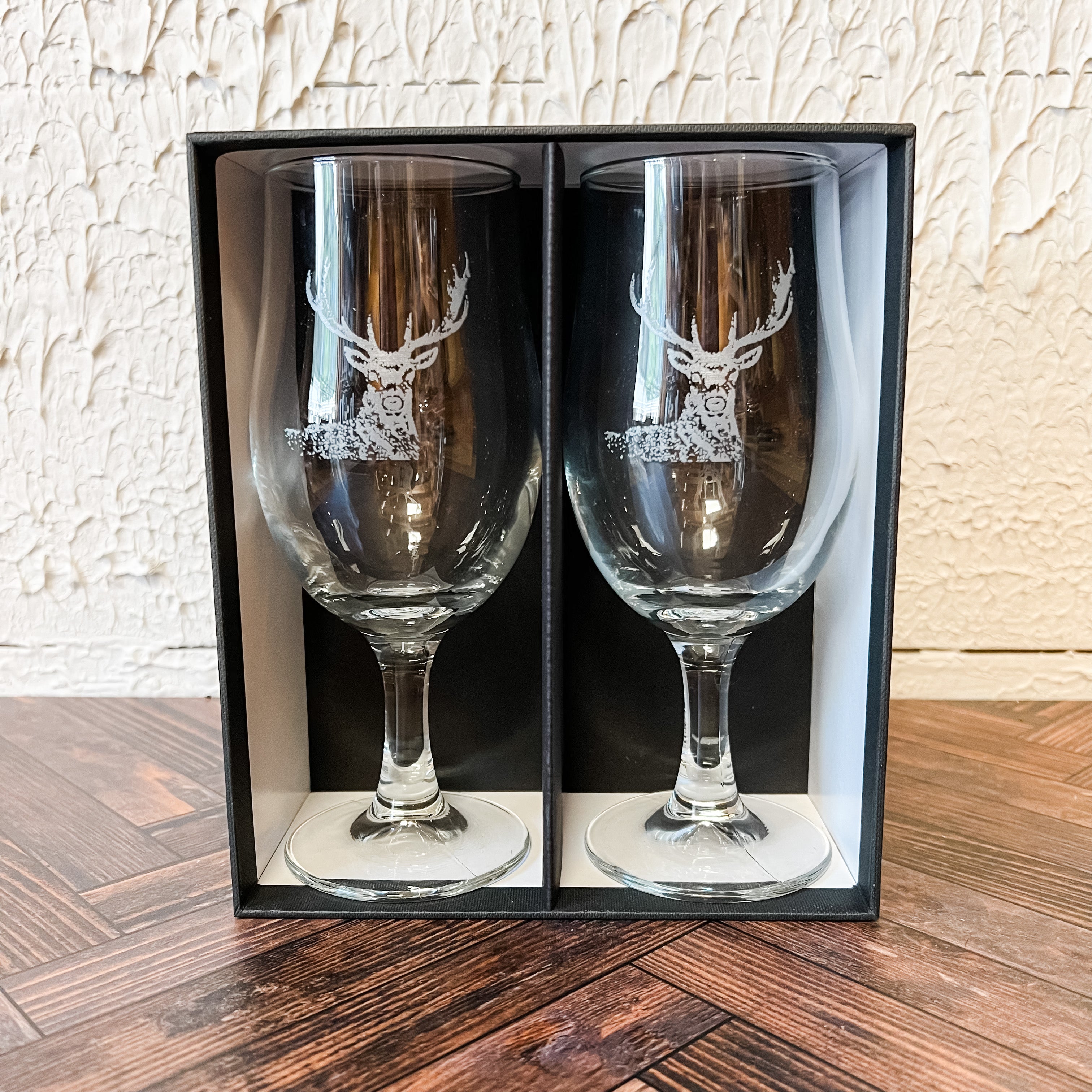 set of 2 craft beer stag glasses the rustic barn ct
